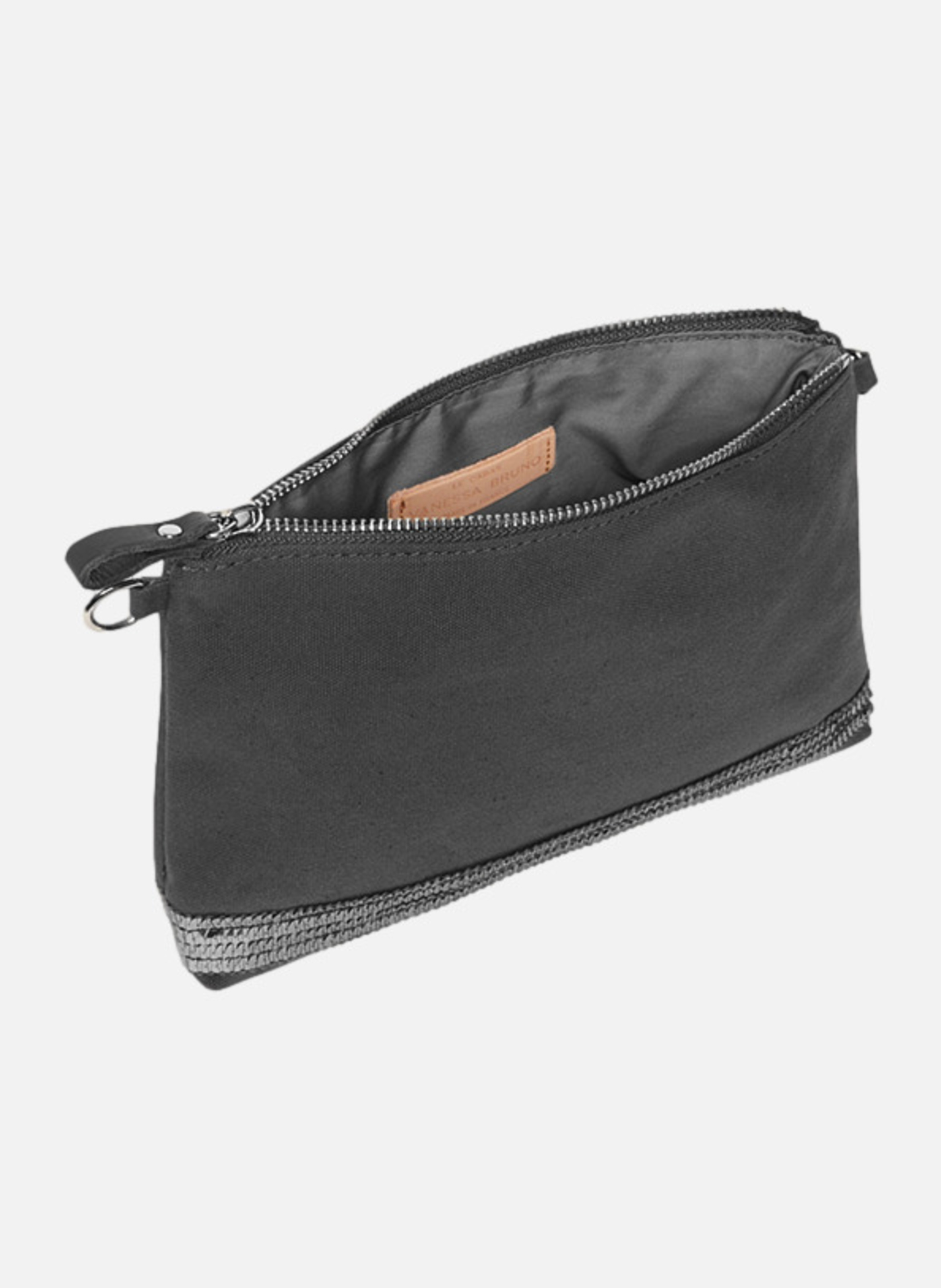 Pochette zippée en toile VANESSA BRUNO Gris
