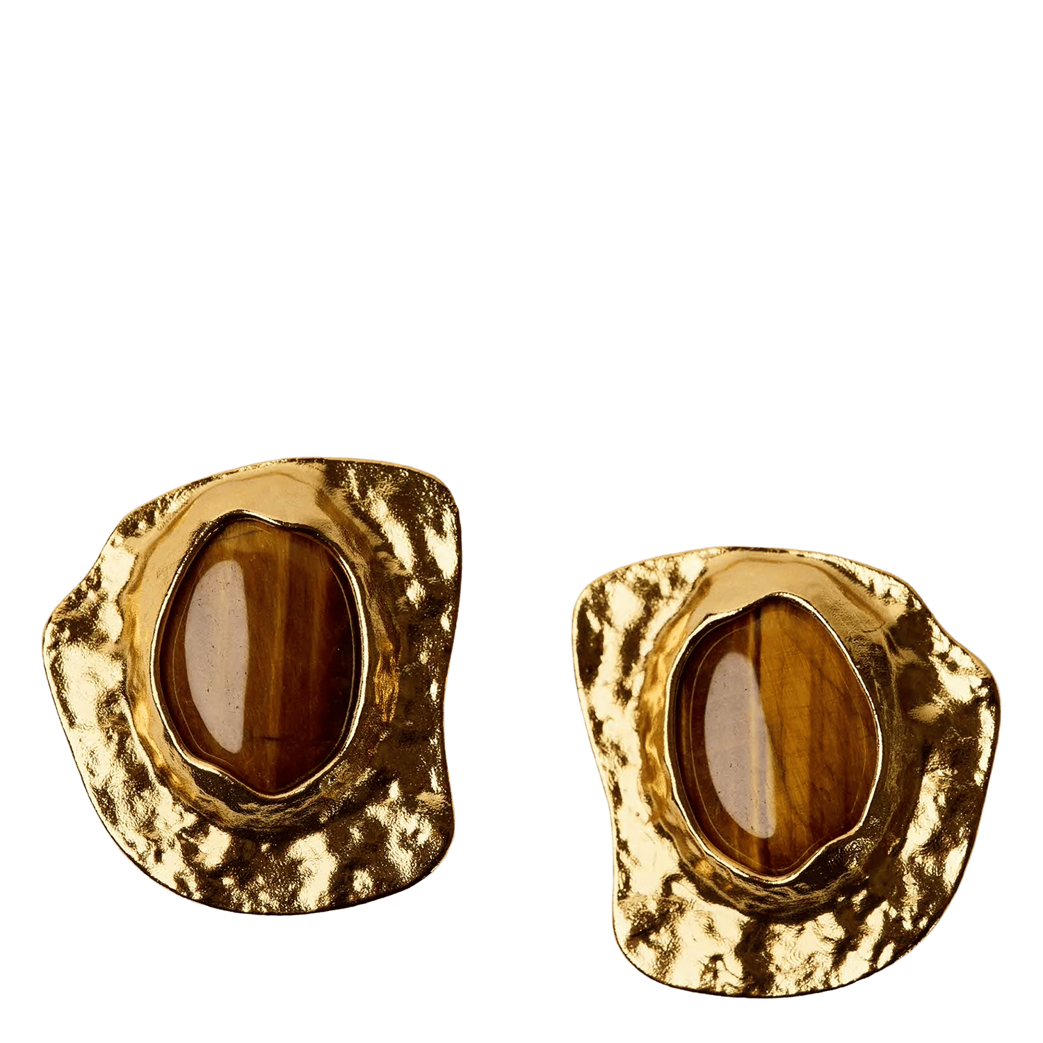 Boucles d'oreilles en laiton recyclé mélangé lizzie SESSUN Marron