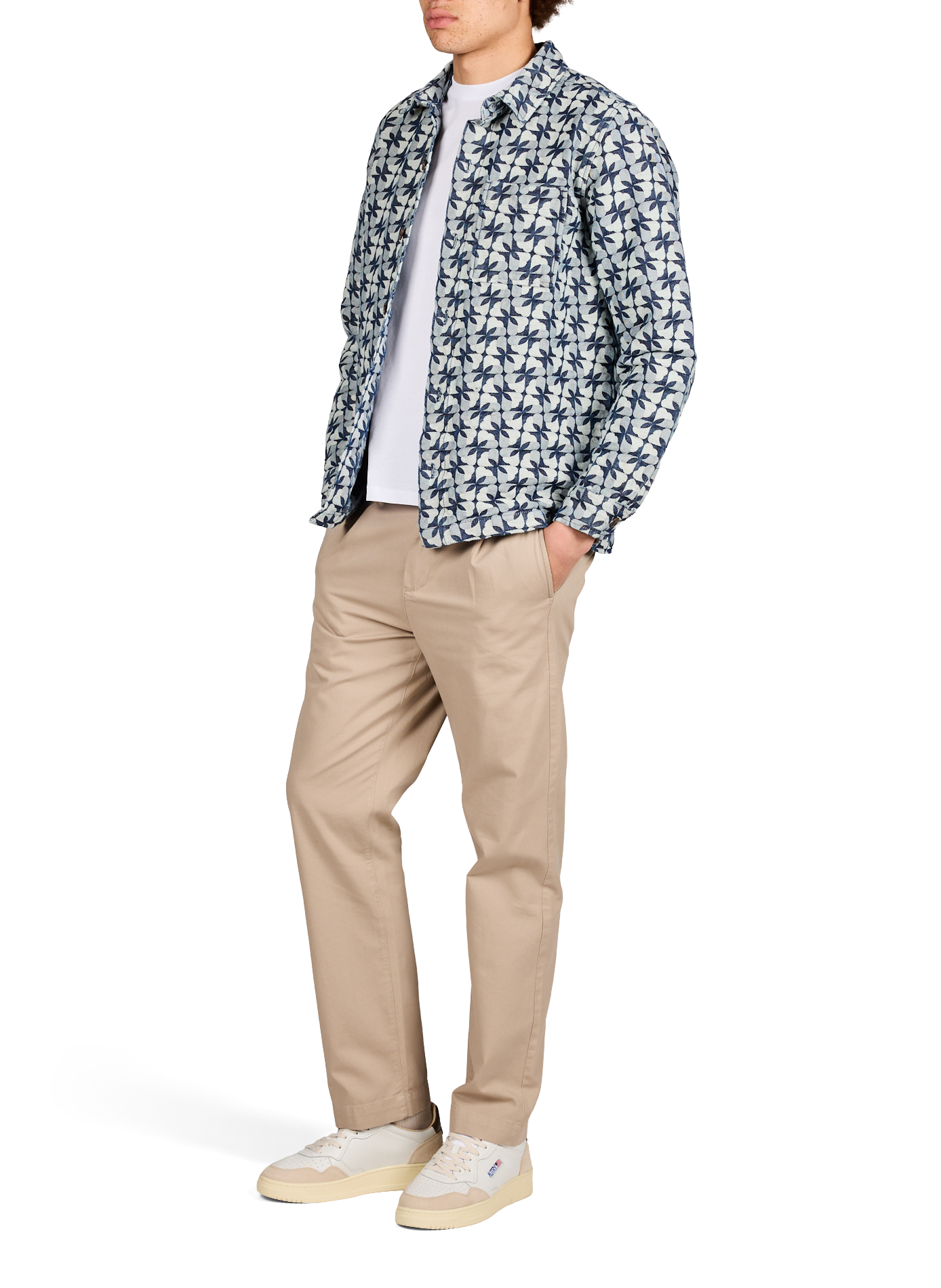 Camicia sovradimensionata in cotone stampato FAGUO Blu