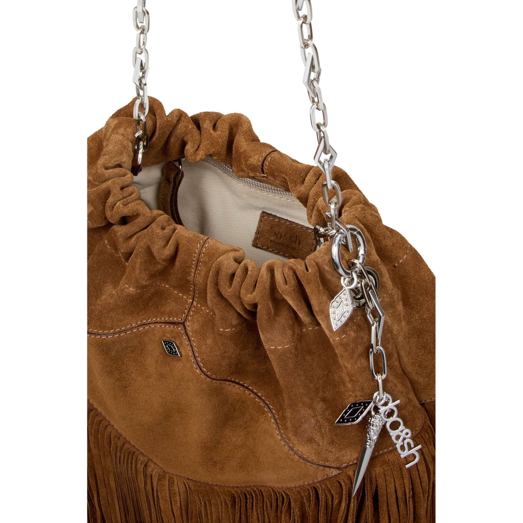 Sac porté épaule en cuir mini june tote BA&SH Marron