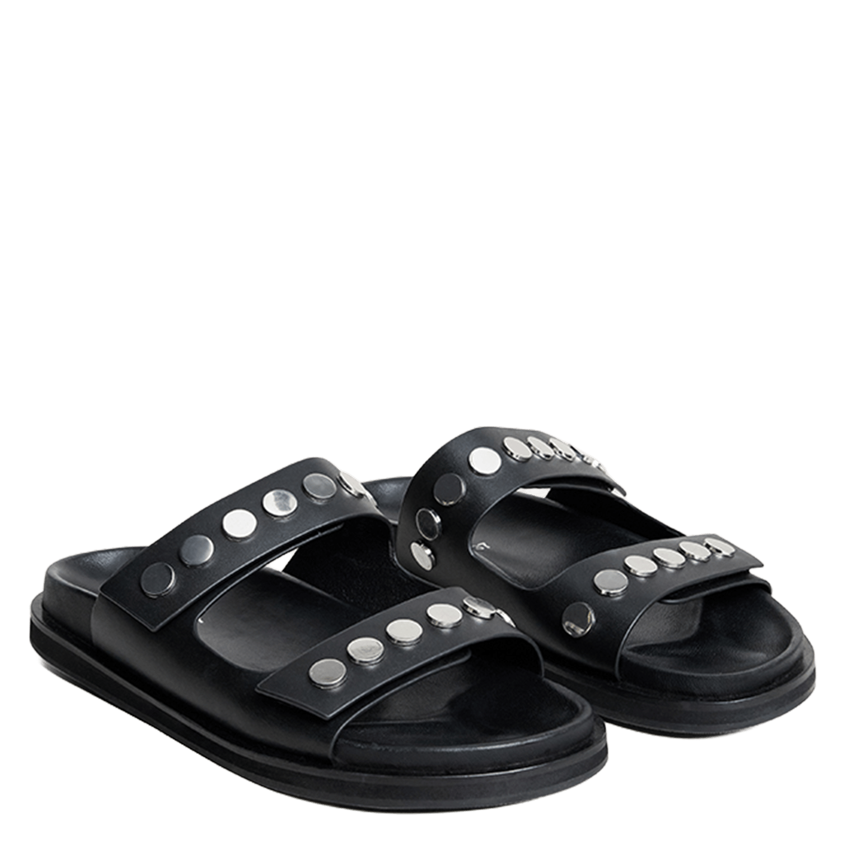 Sandales à brides avec rivets en cuir walo JONAK Noir