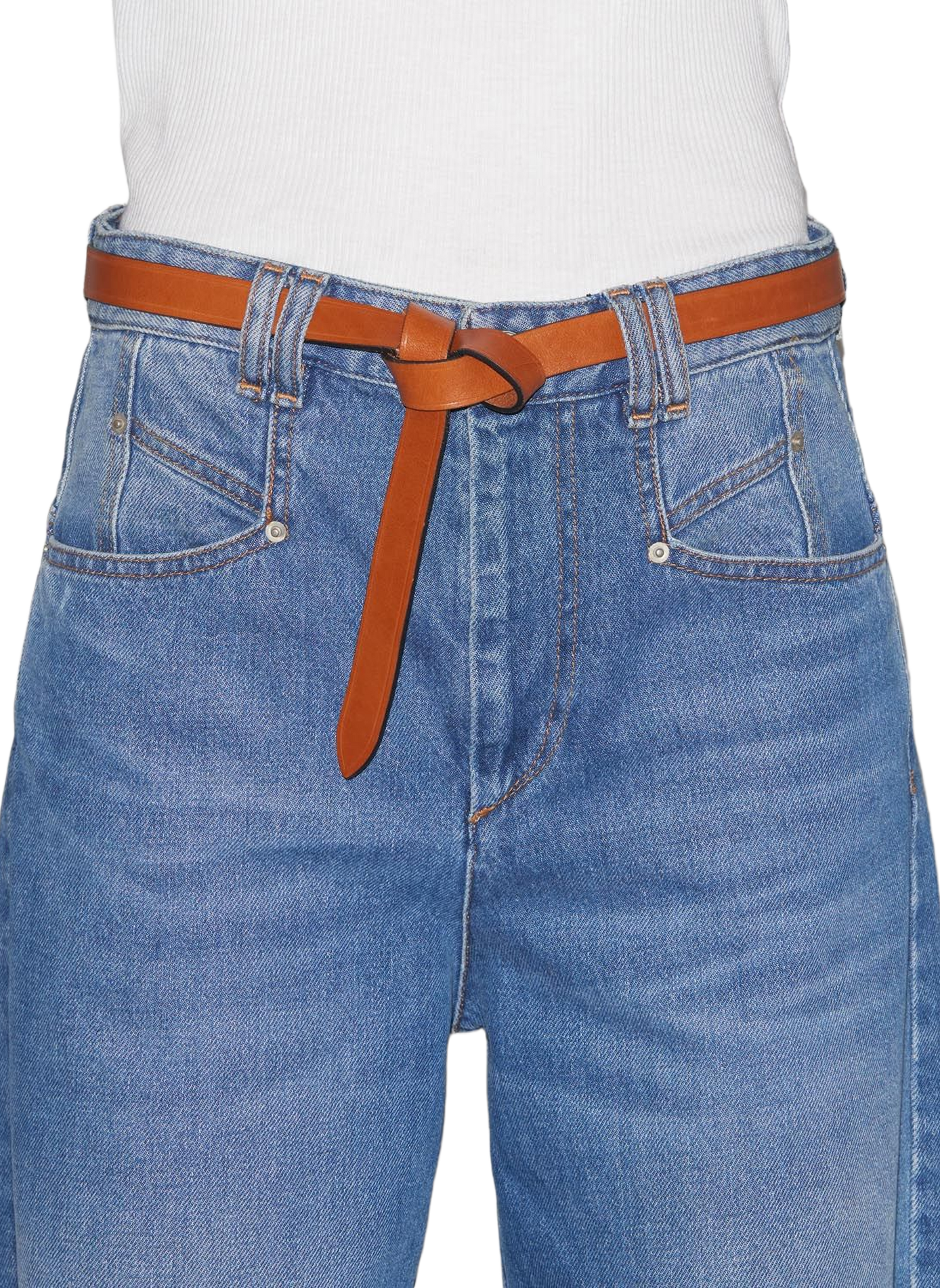 KIRKA leather bow belt ISABEL MARANT Beige