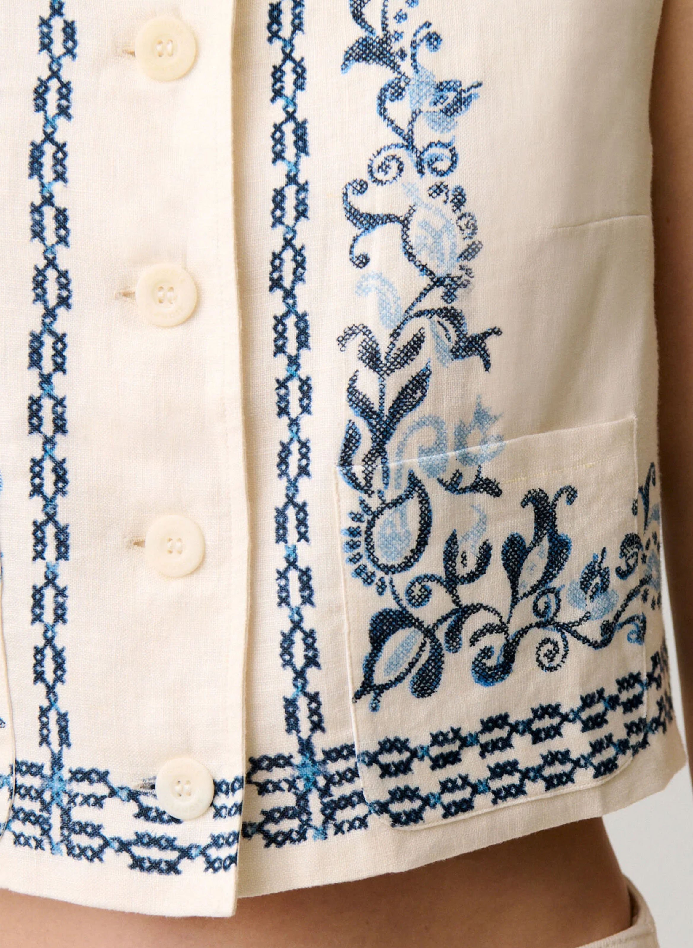 Veste courte sans manches imprimée CLAUDIE PIERLOT Multicolore