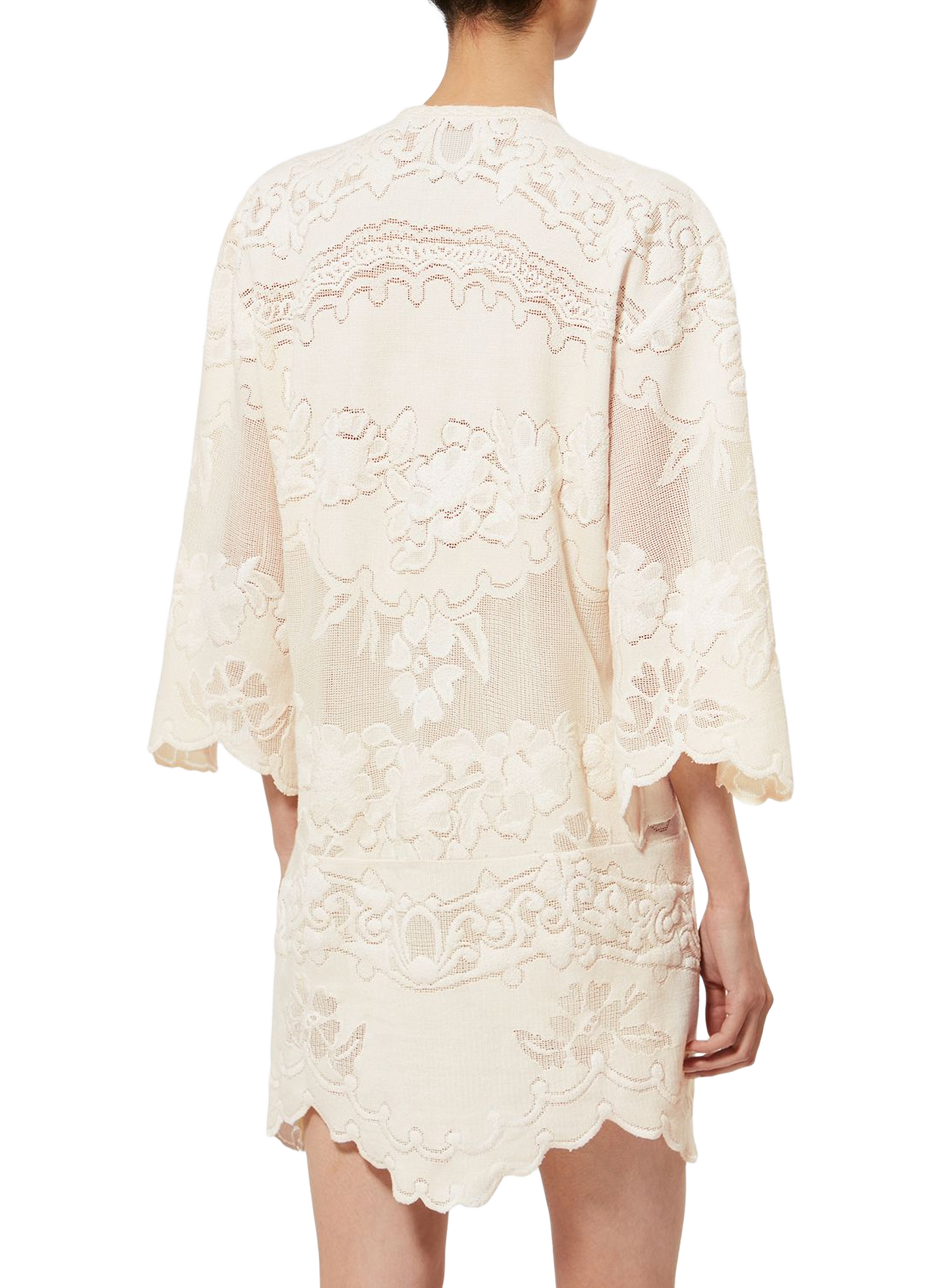 Short Solora caftan dress in embroidered jacquard. ISABEL MARANT White