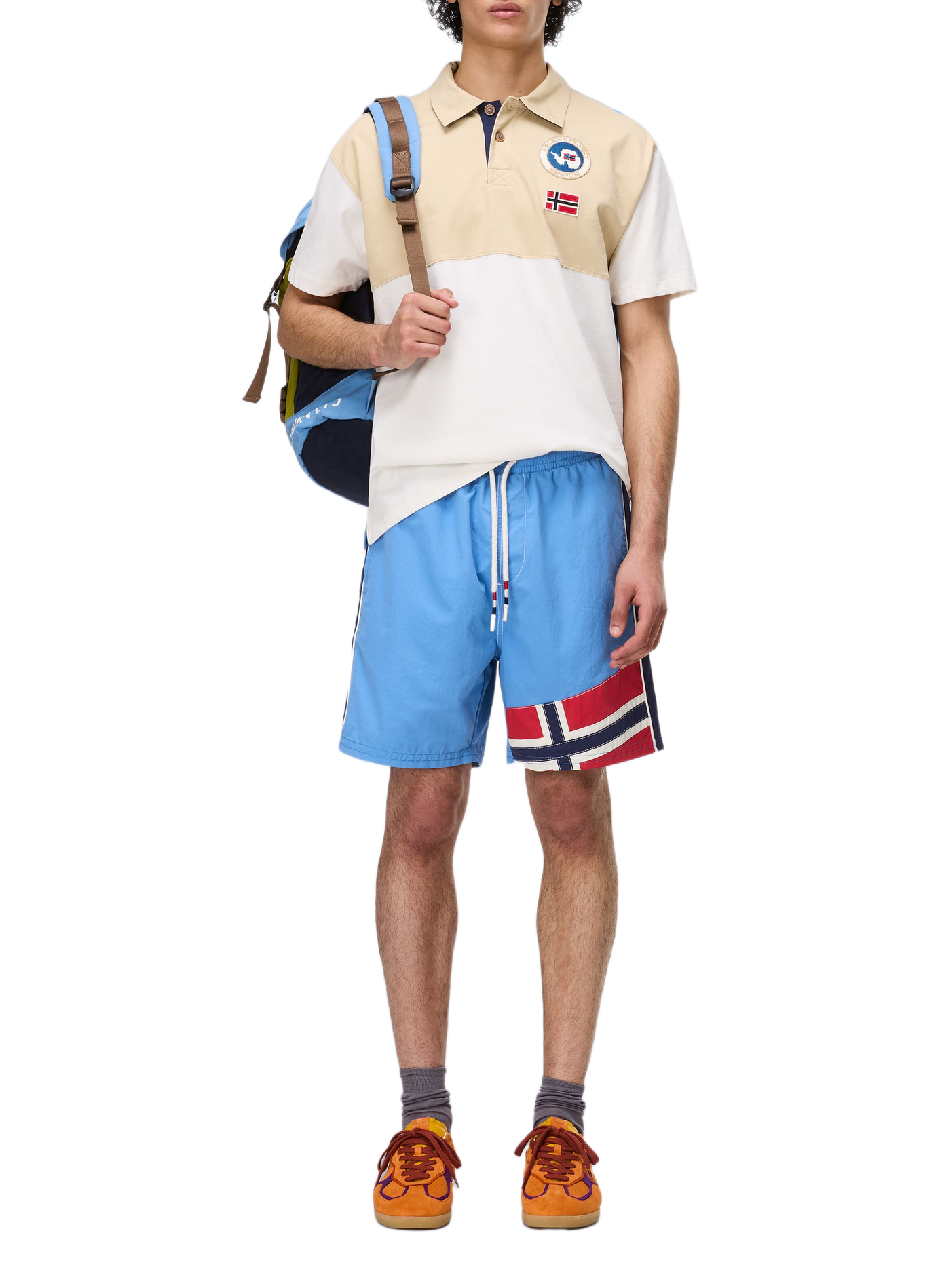 Short droit brodé à logo V-Reflect NAPAPIJRI Bleu