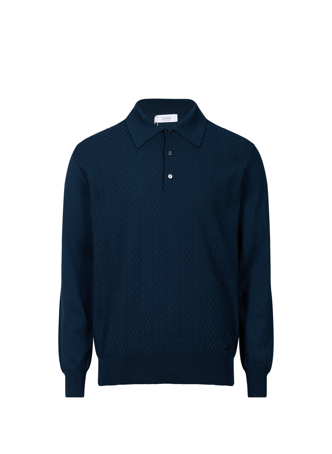 Pull col polo ETON Bleu