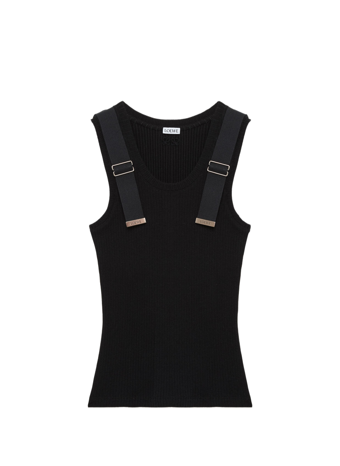 Cotton stretch tank top with straps LOEWE Black