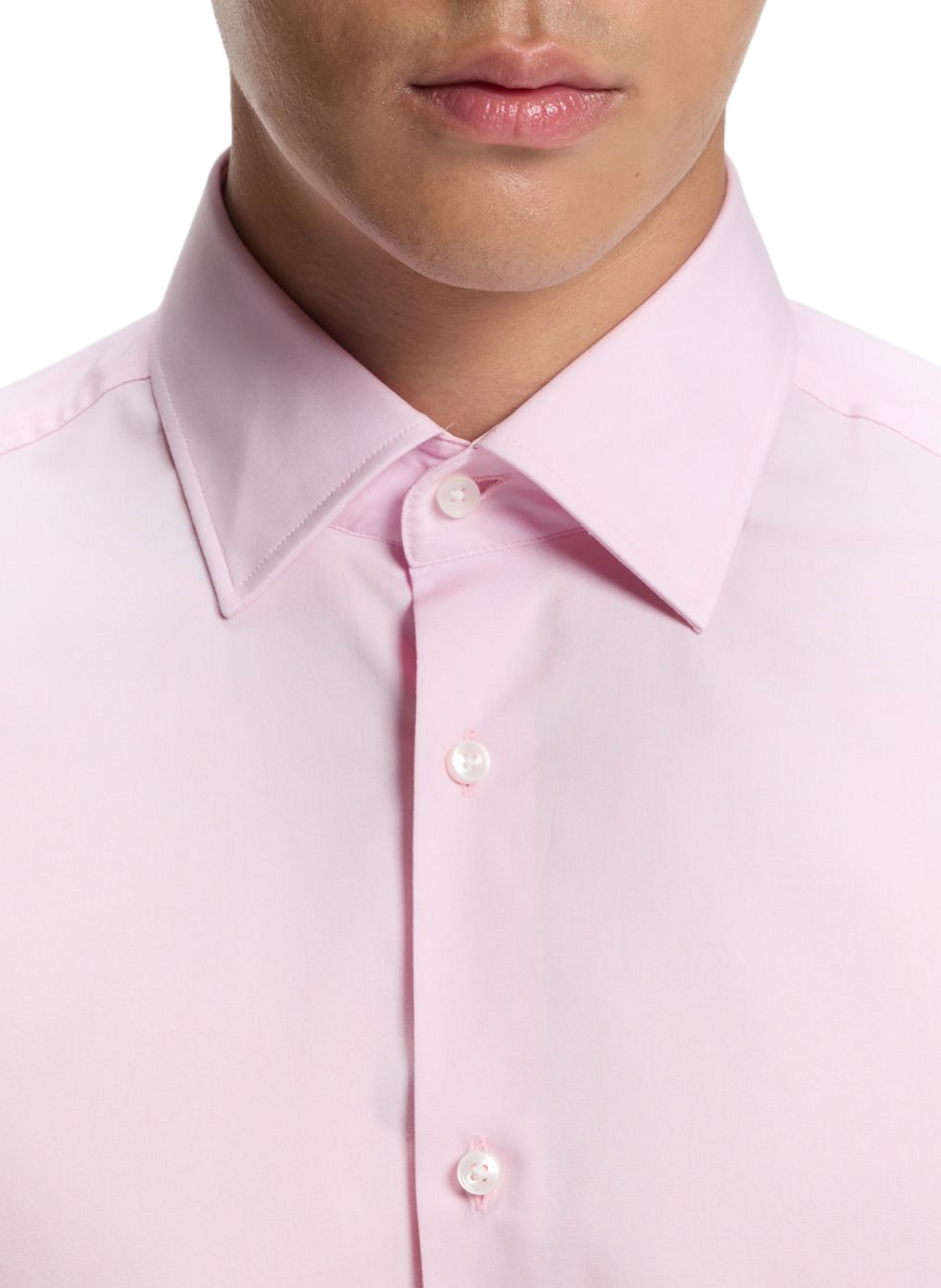 Chemise slim en coton mélangé BOSS Roze