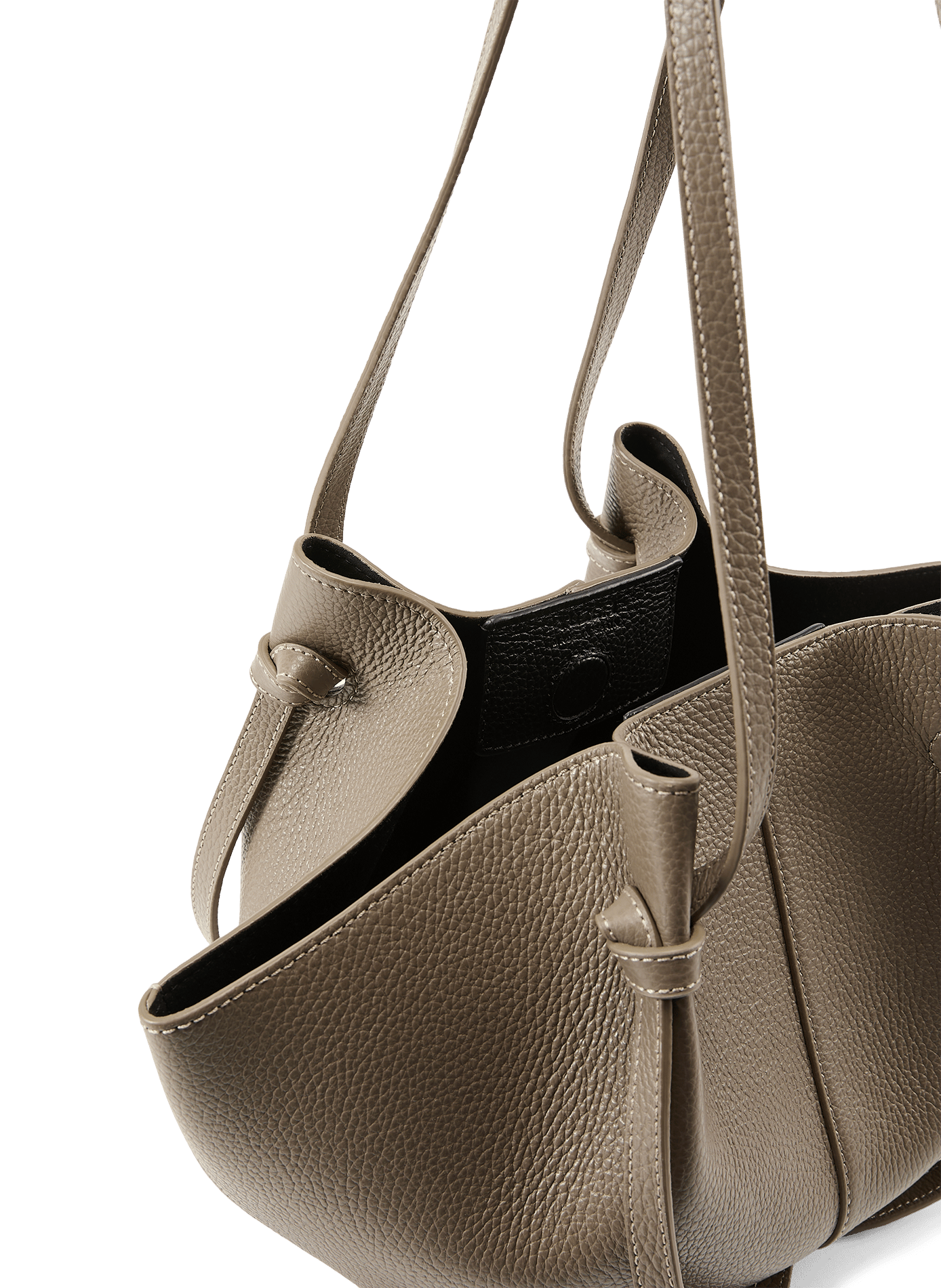 Leather baguette bag YUZEFI Beige