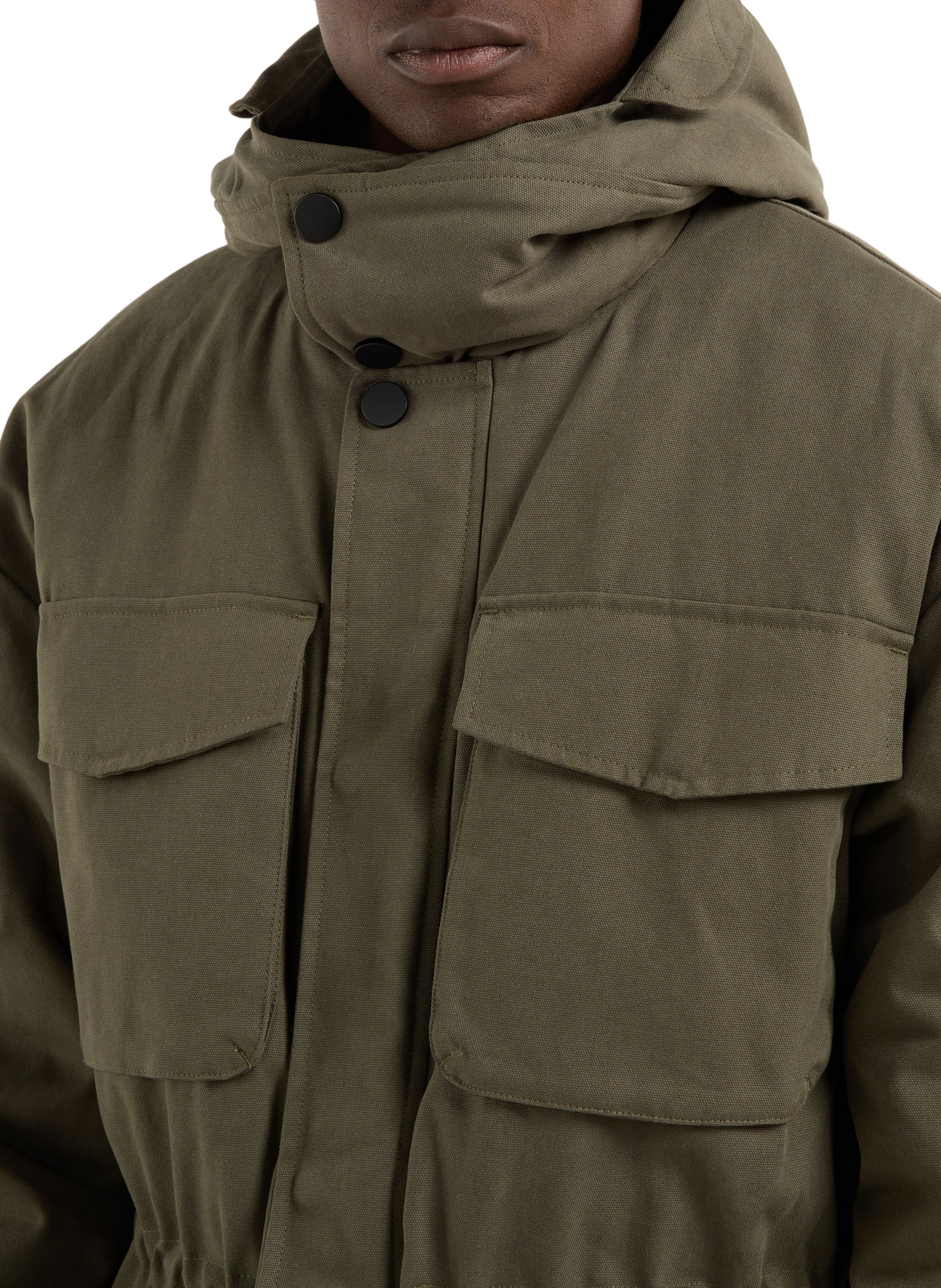 Cotton hooded parka SAISON 1865 Khaki