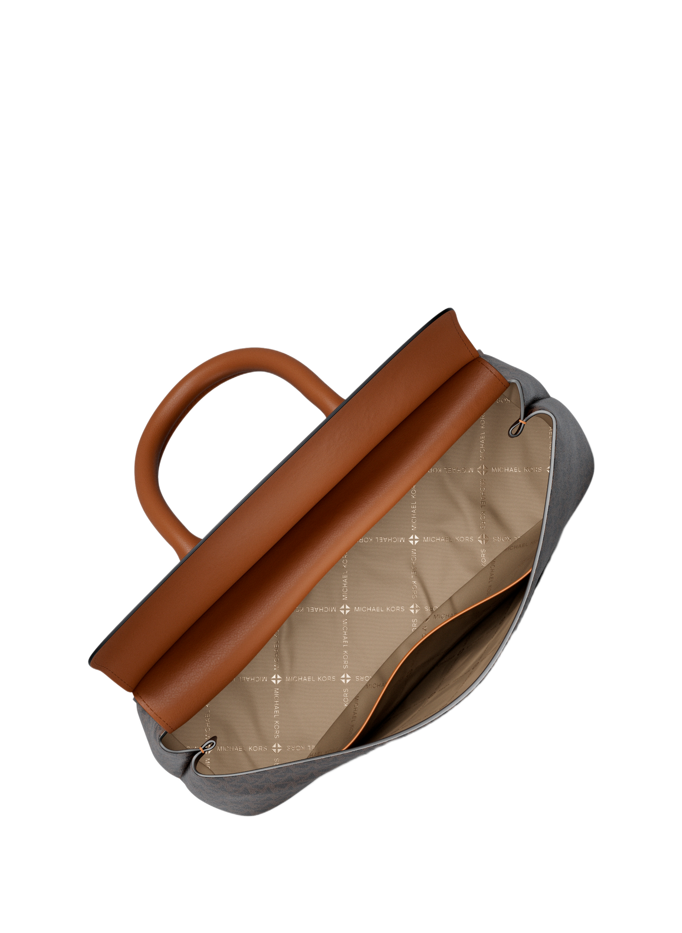 Sac à man Landry texturé à imprimé logo MICHAEL KORS Marron