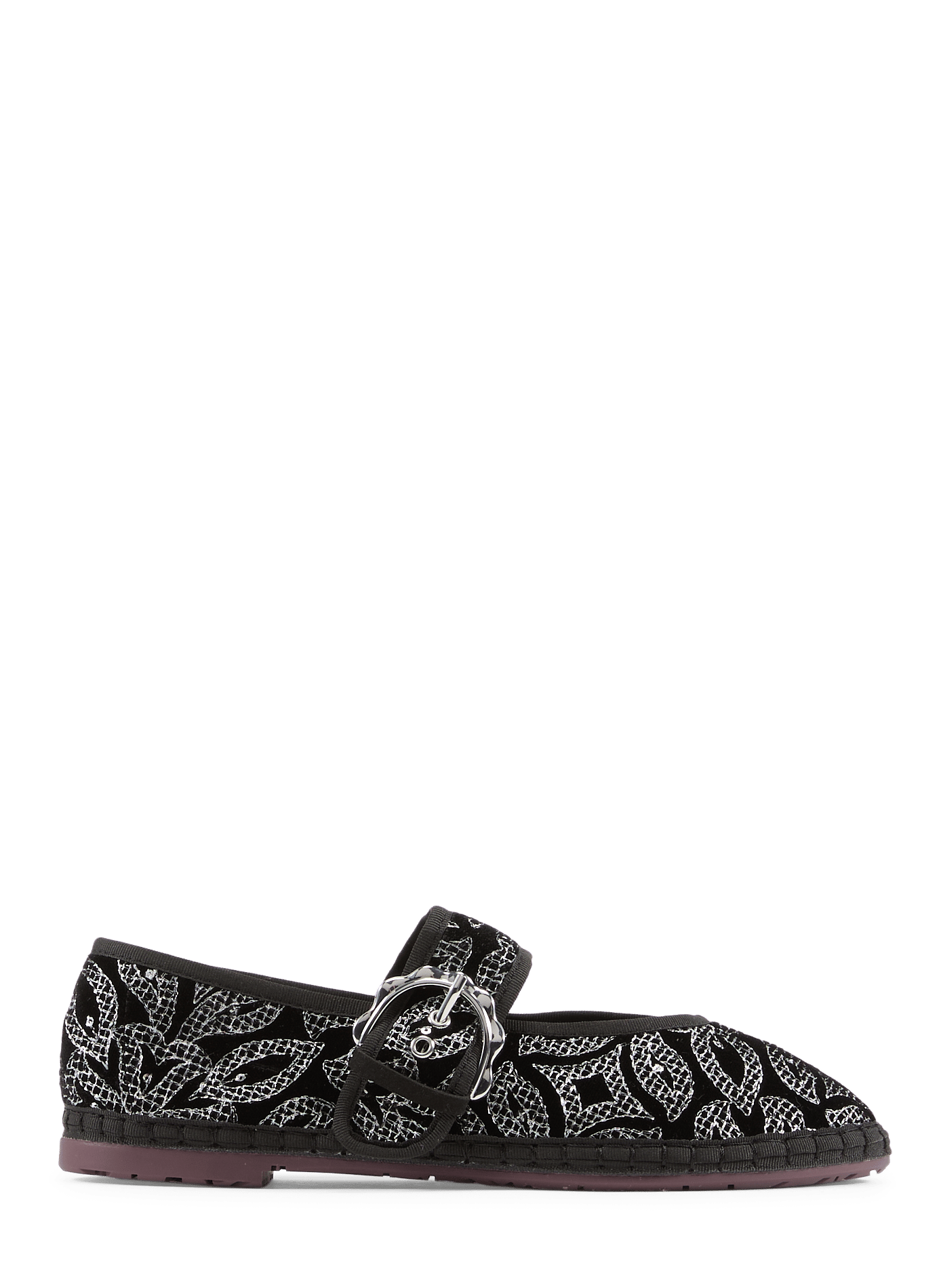 Ballerines à boucle Sophie en velours FLABELUS Argent