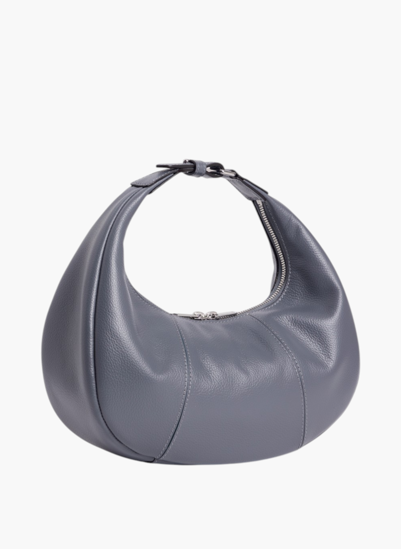 Petit sac hobo juliette en cuir grainé LE TANNEUR Bleu