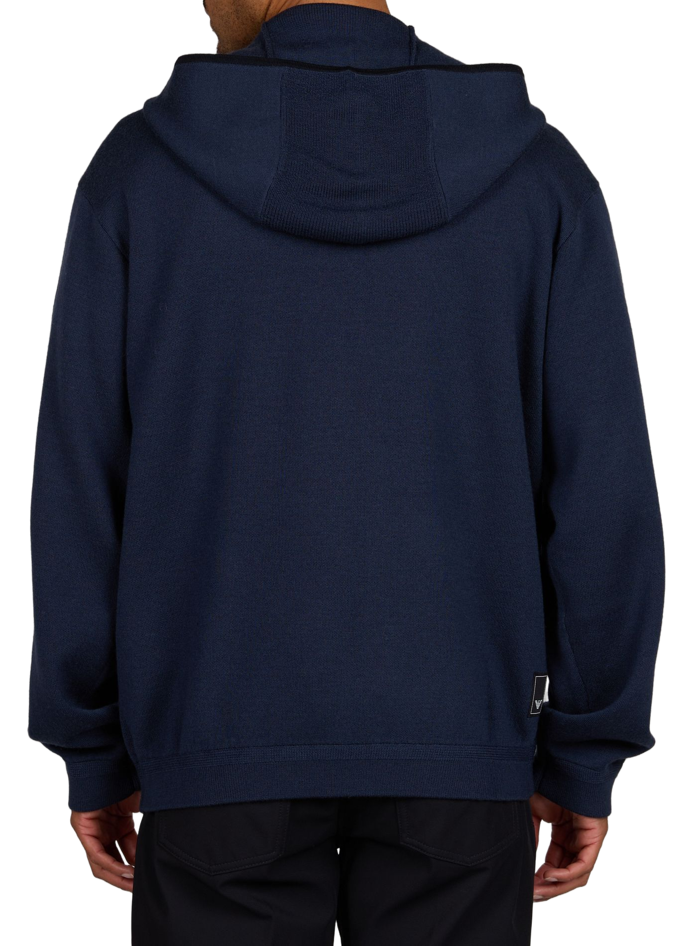 Straight hooded wool blend vest EMPORIO ARMANI Blue