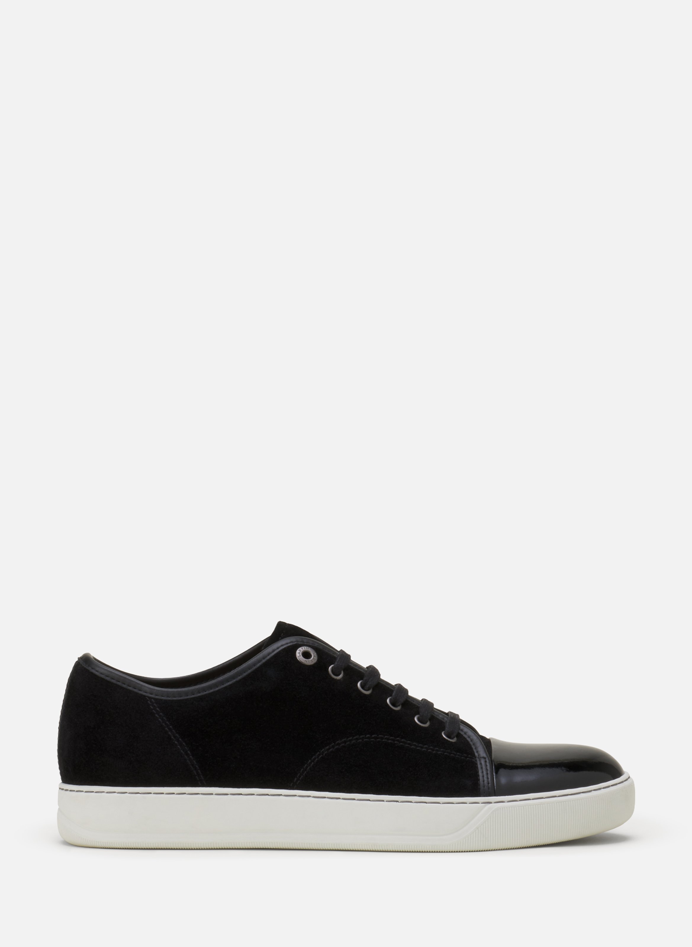 Sneakers dbb1 en suede et cuir vernis LANVIN Noir