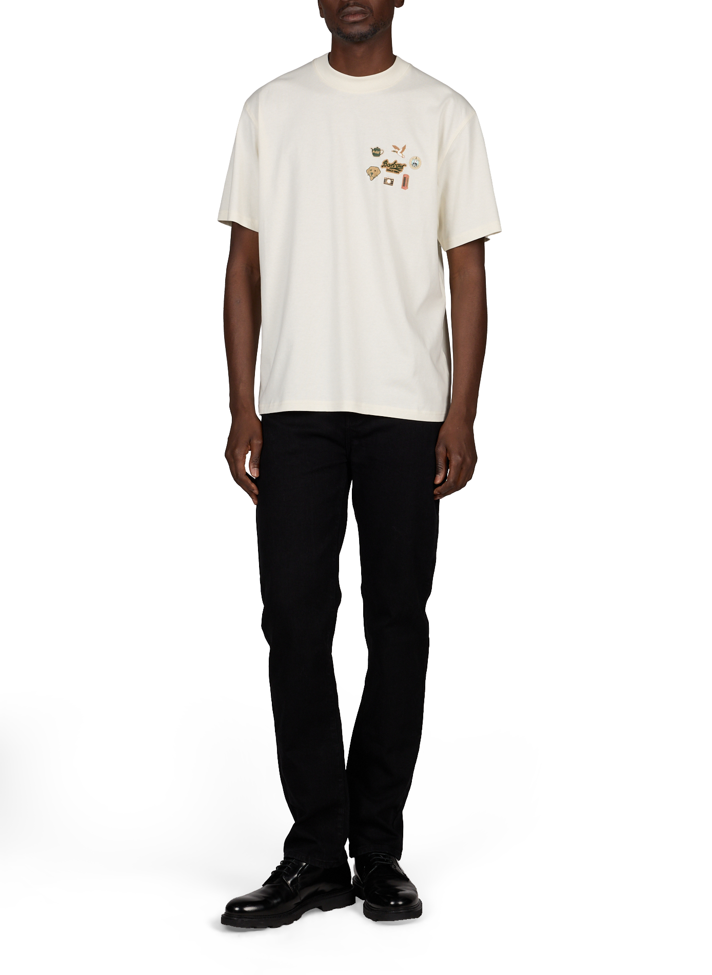 Jean droit en coton SCHOTT Noir