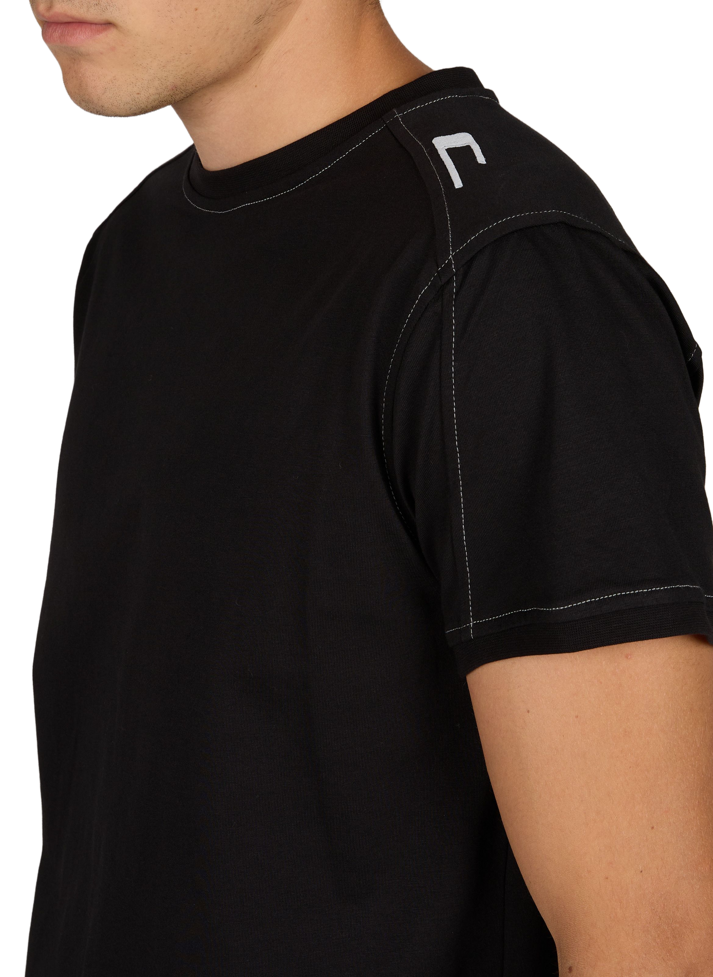 T-Shirt mit einfarbigen Nähten CARRER Schwarz
