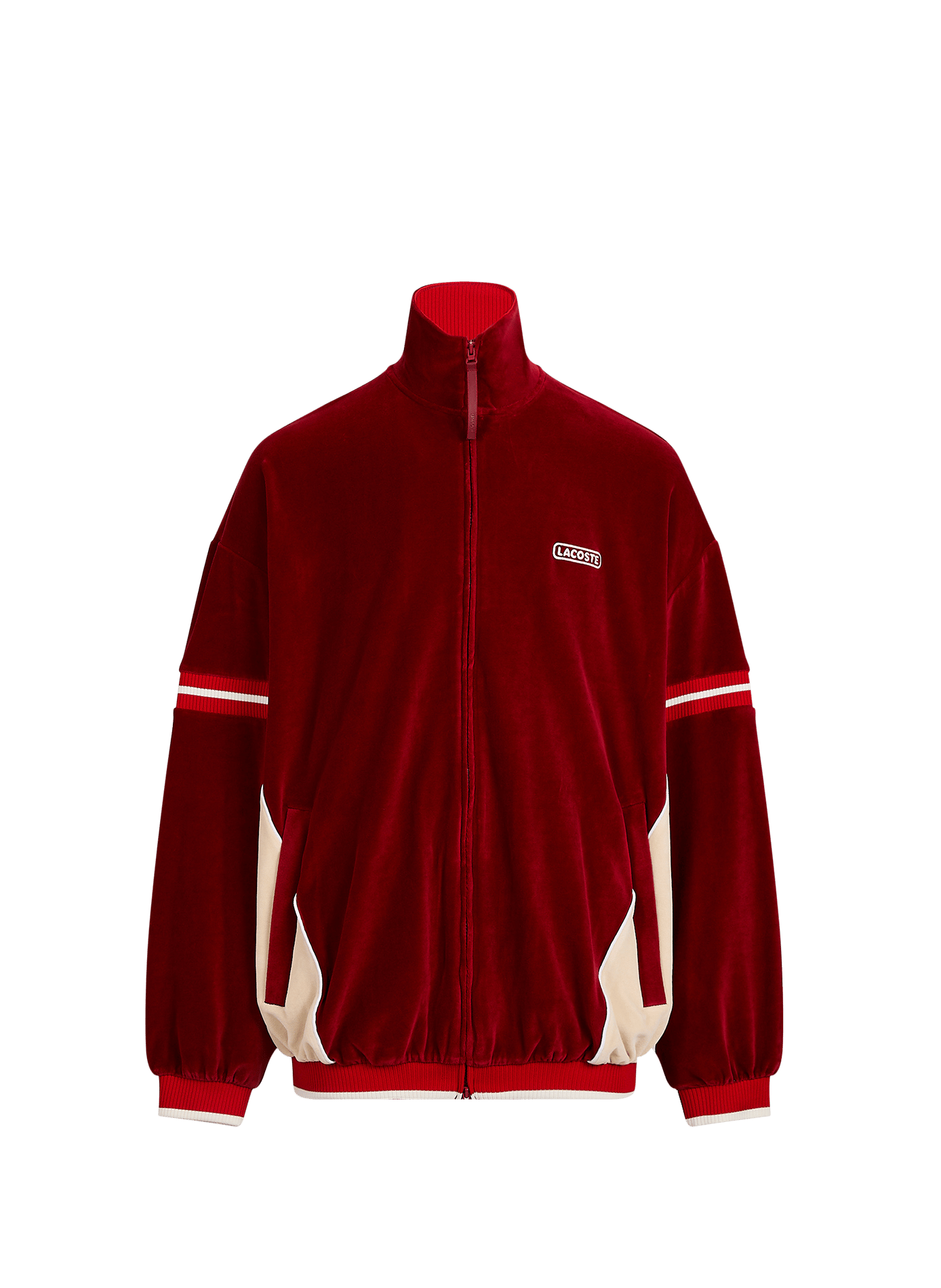 Veste col montant en velours LACOSTE Rouge