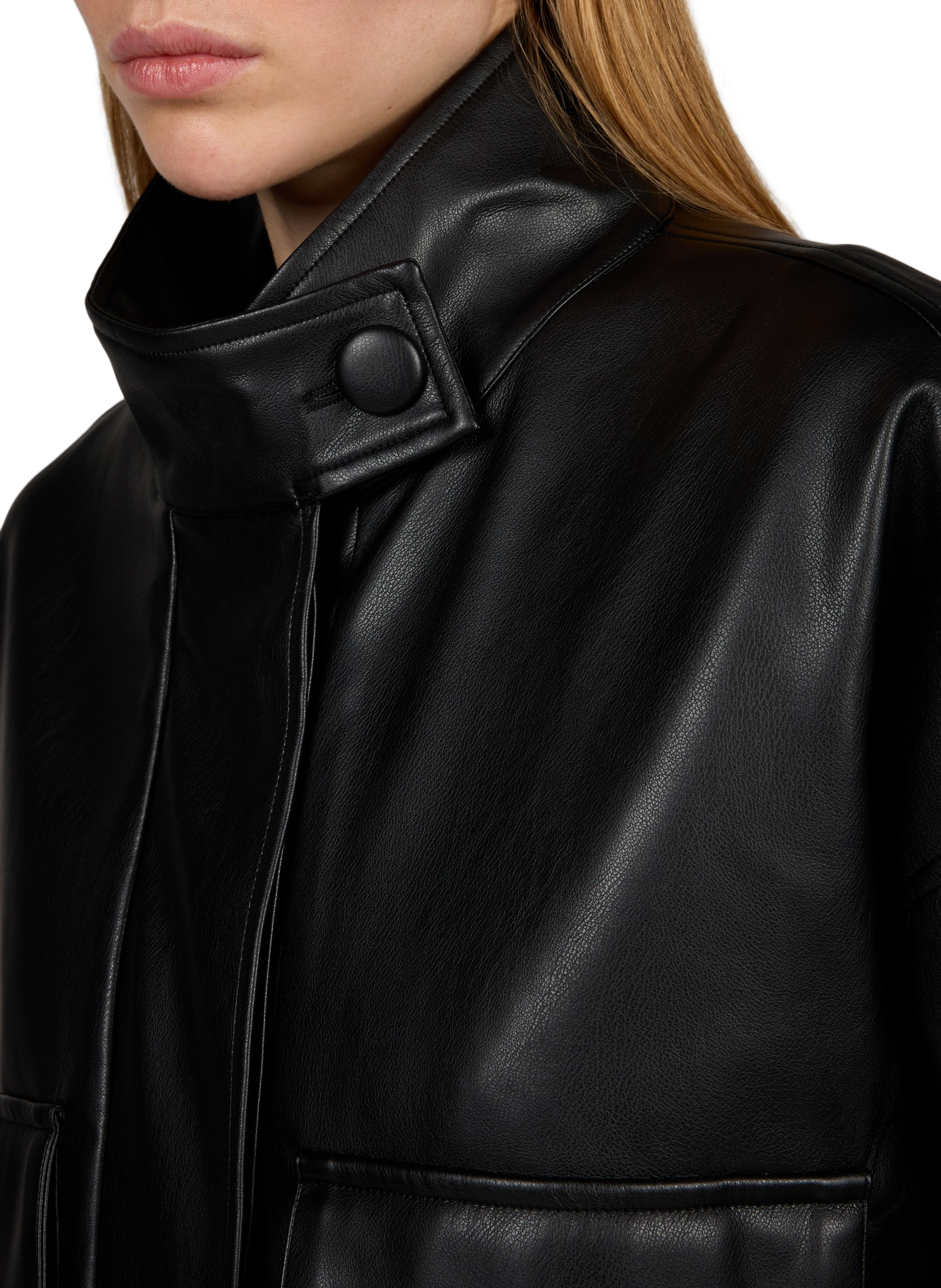 DANAO Jacke mit Stehkragen in Lederoptik SUNCOO Schwarz
