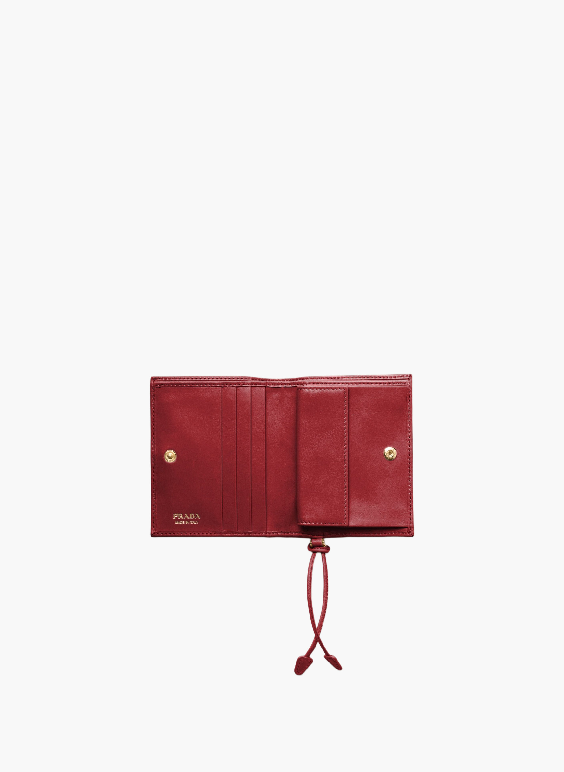Petit portefeuille en cuir PRADA Rouge
