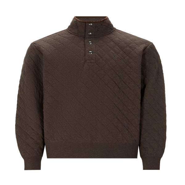 Polo Ralph Lauren Buttoned-collar Cotton-blend Jumper In Brown