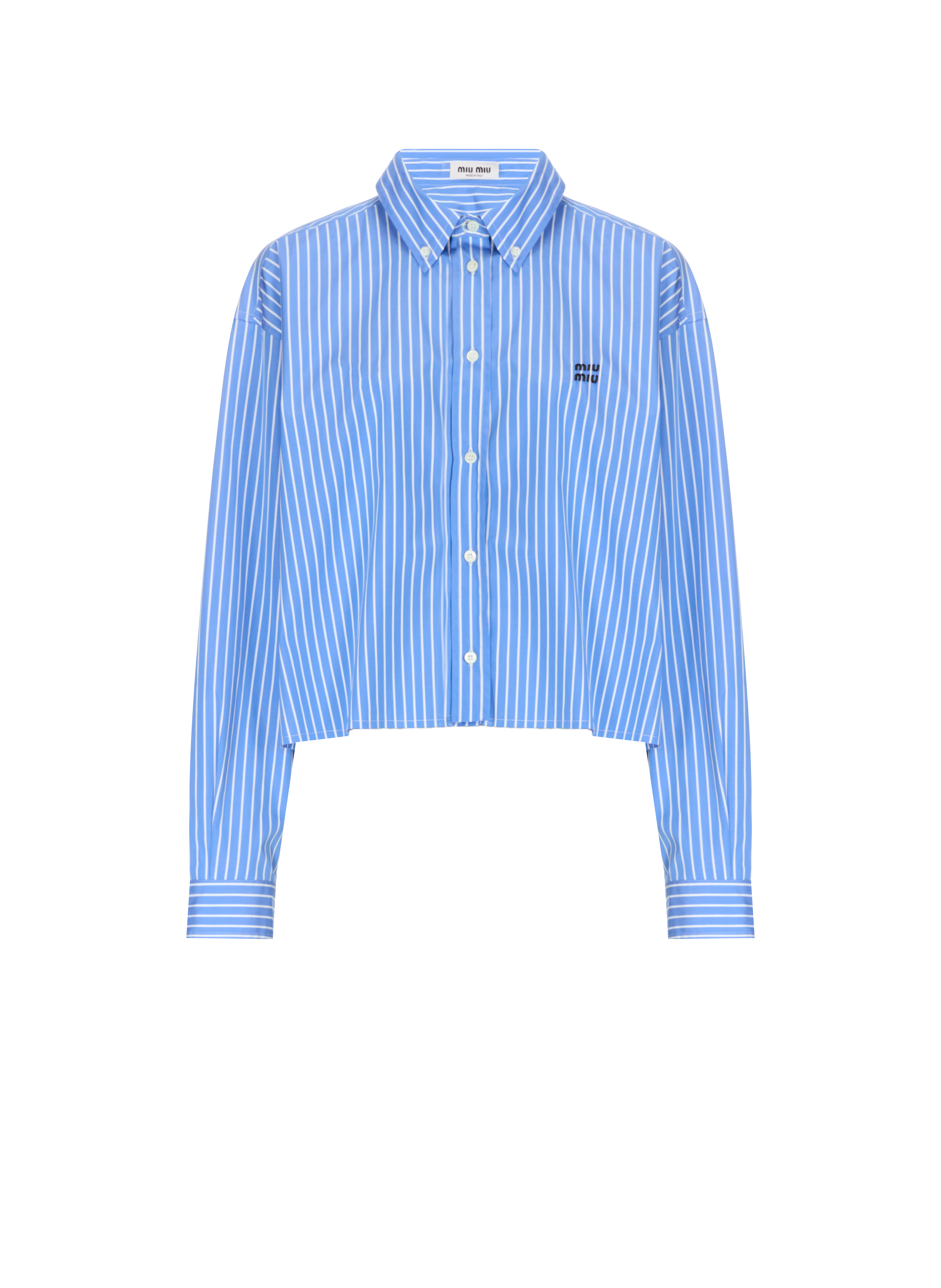 Striped cotton Shirt MIU MIU Blue