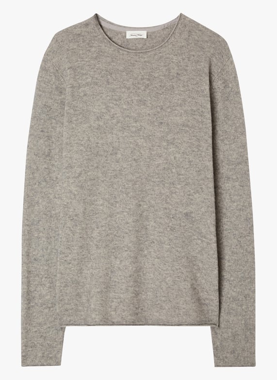 Pull droit col rond en laine mélangée ducksbay Gris American