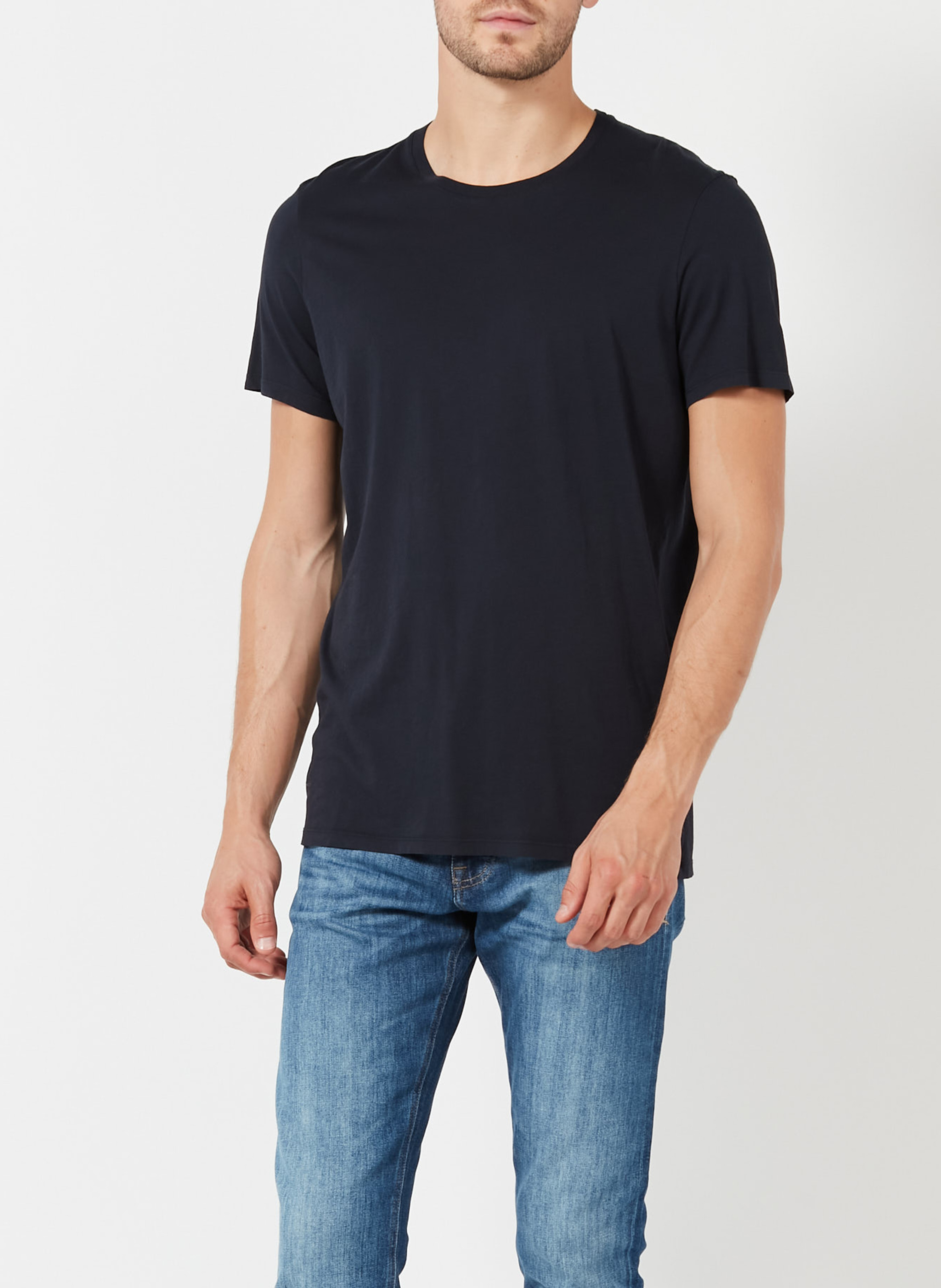 Tee-shirt col rond regular-fit en coton decatur AMERICAN VINTAGE Bleu