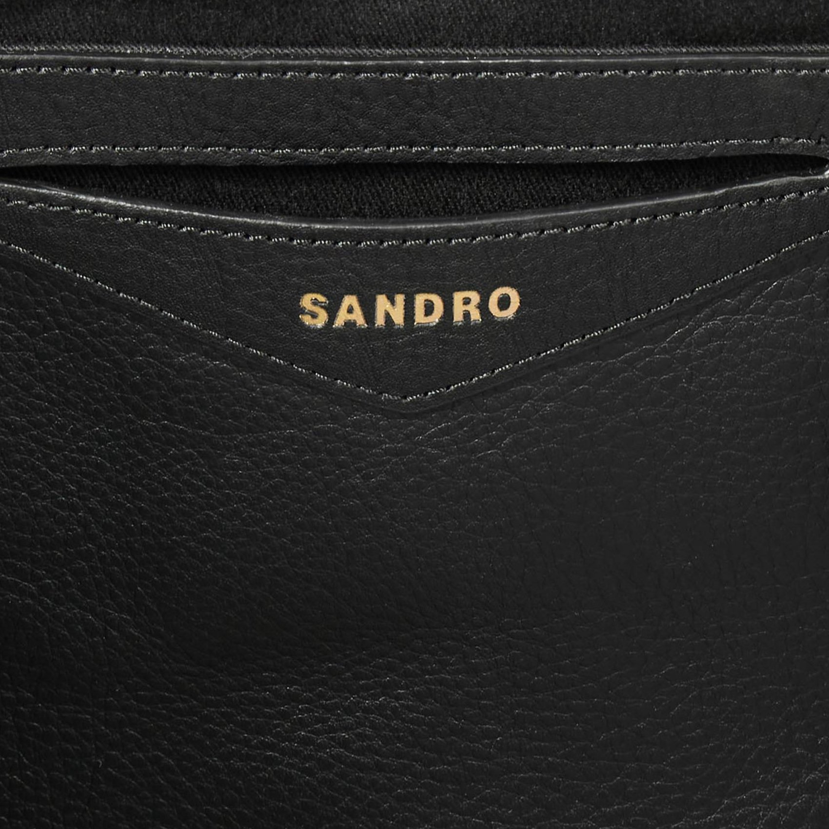 Sac cabas en cuir souple SANDRO Noir