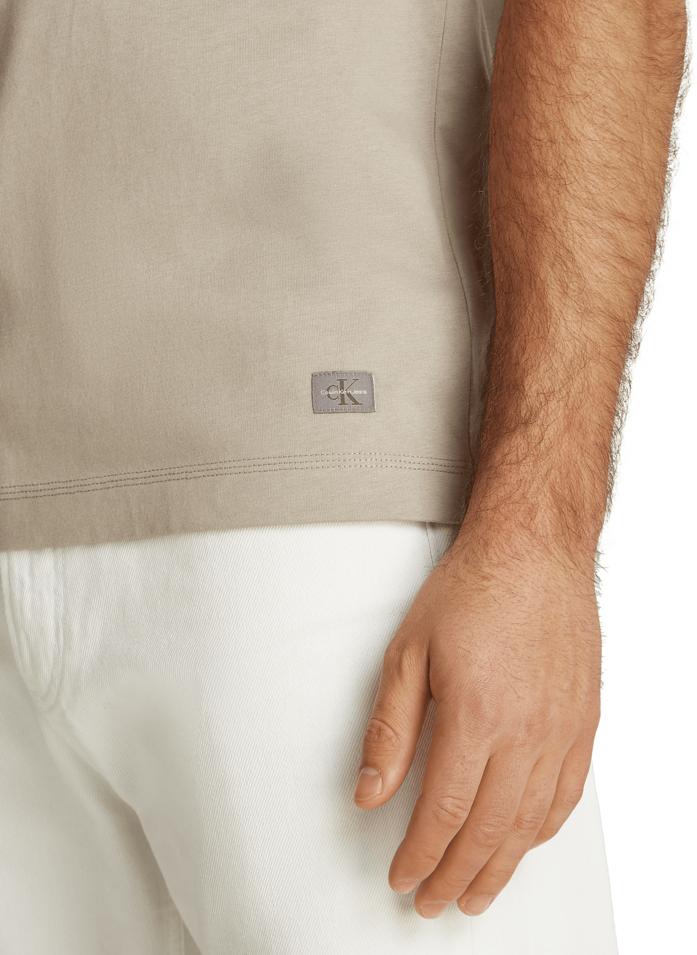 Cotton T-shirt CALVIN KLEIN Beige