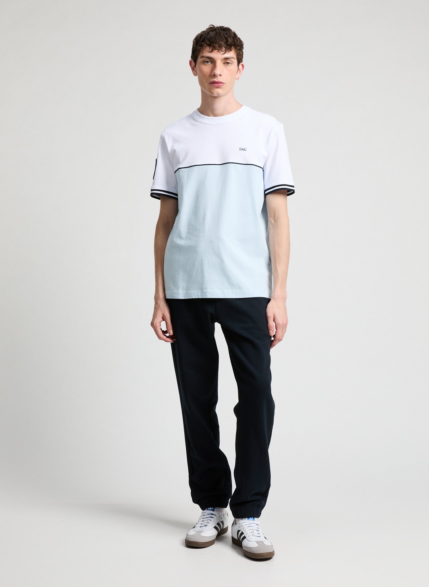 Embroidered cotton T-shirt EDEN PARK Blue