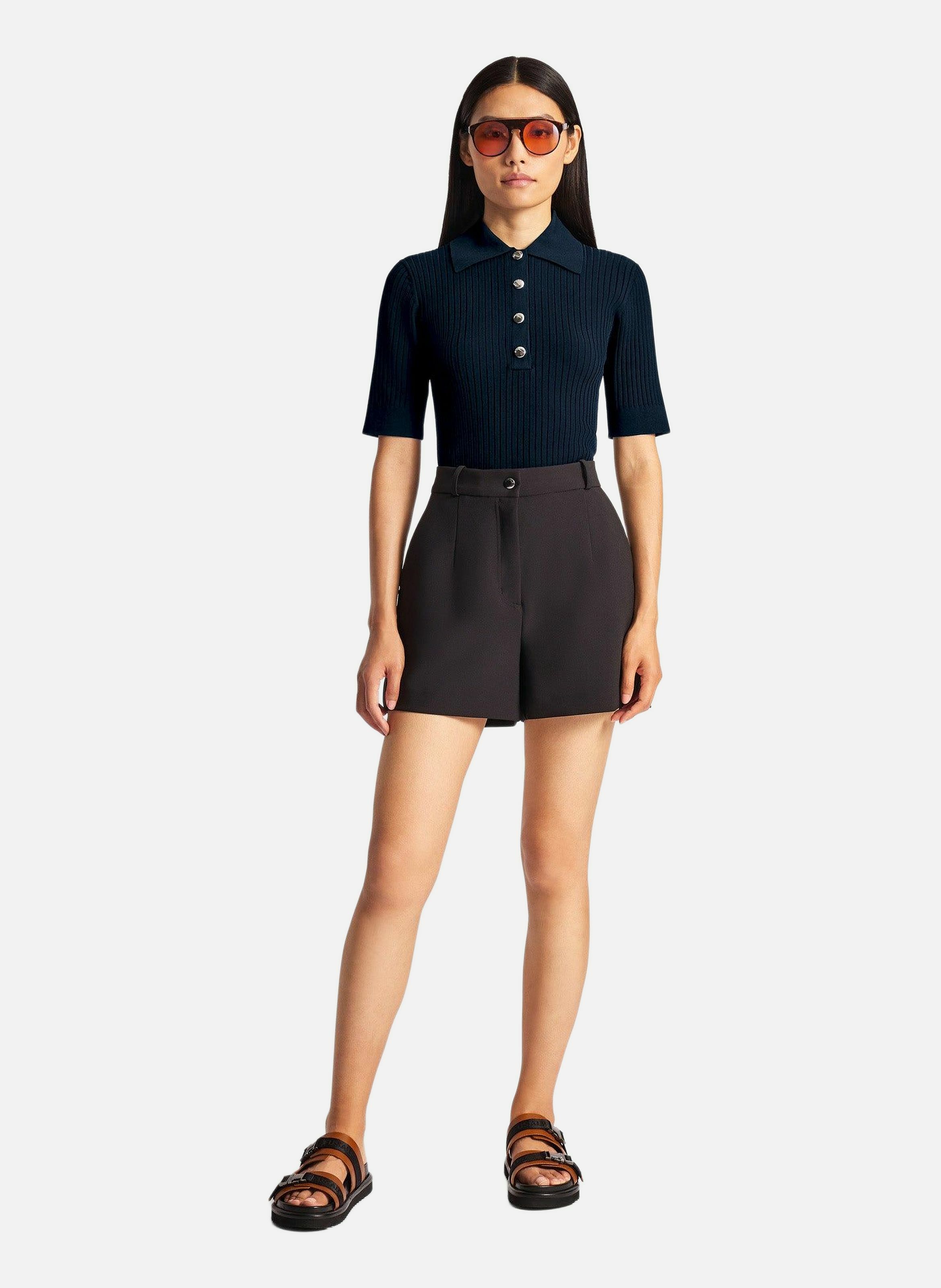 FUSALP Polo manches courtes vera col chemise coupe ajustée Bleu