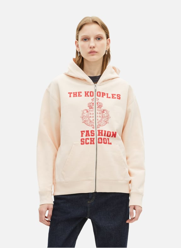 Sweatshirt à capuche et sérigraphie Beige by THE KOOPLES THE KOOPLES Sweatshirt à capuche et sérigraphie Beige