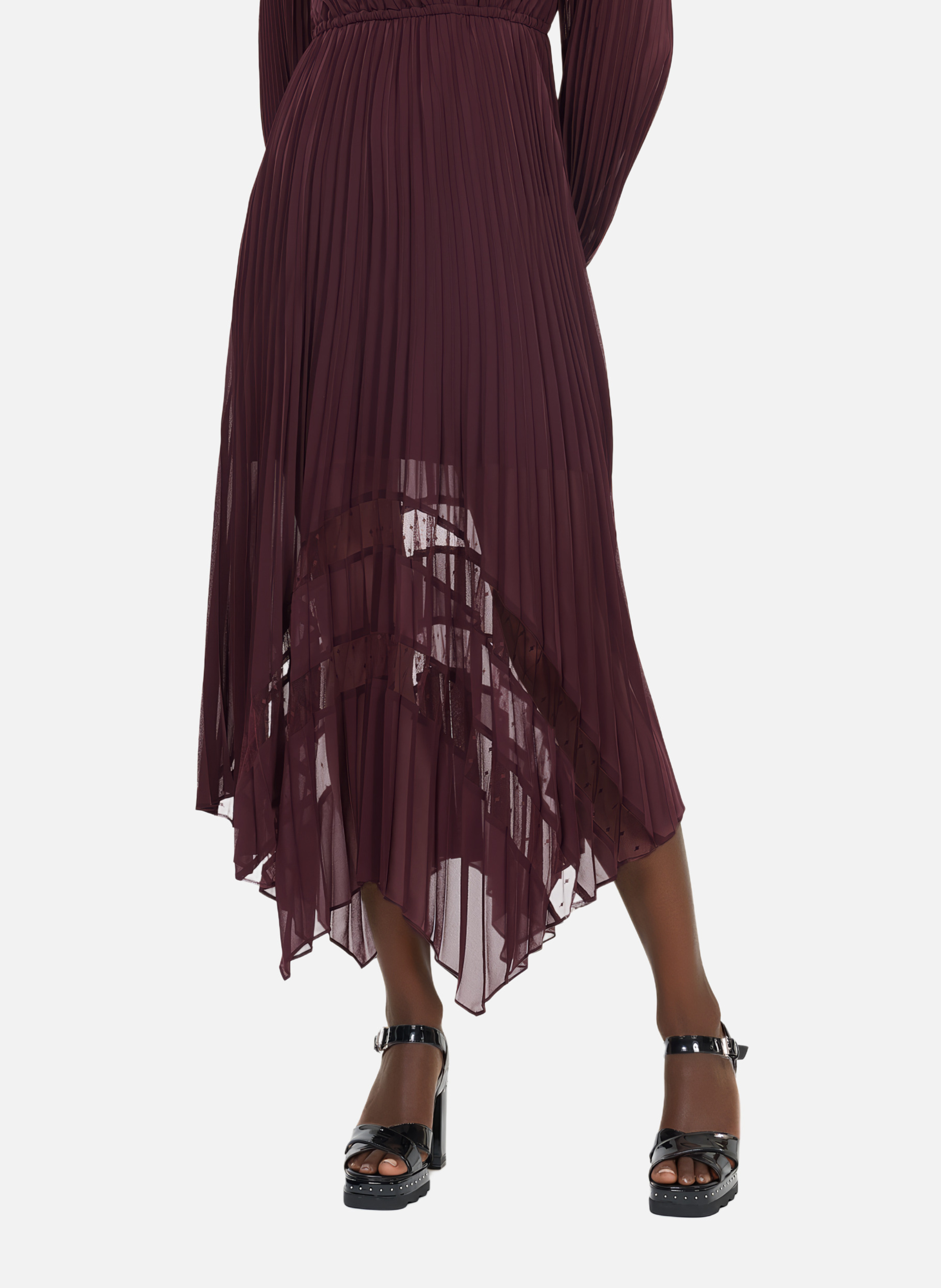 Robe longue plissée THE KOOPLES Rouge