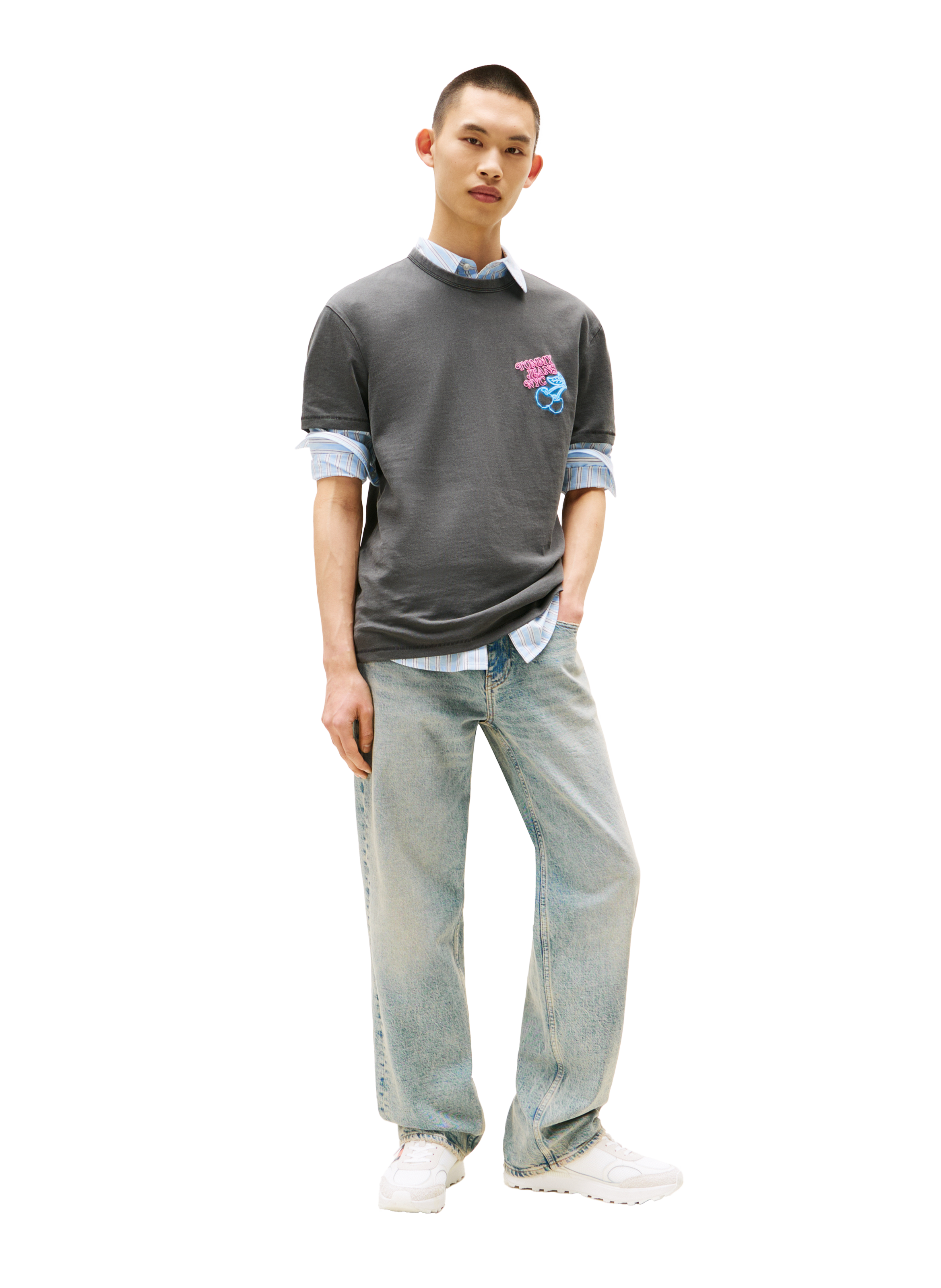 Cotton screen-printed T-shirt TOMMY HILFIGER Black