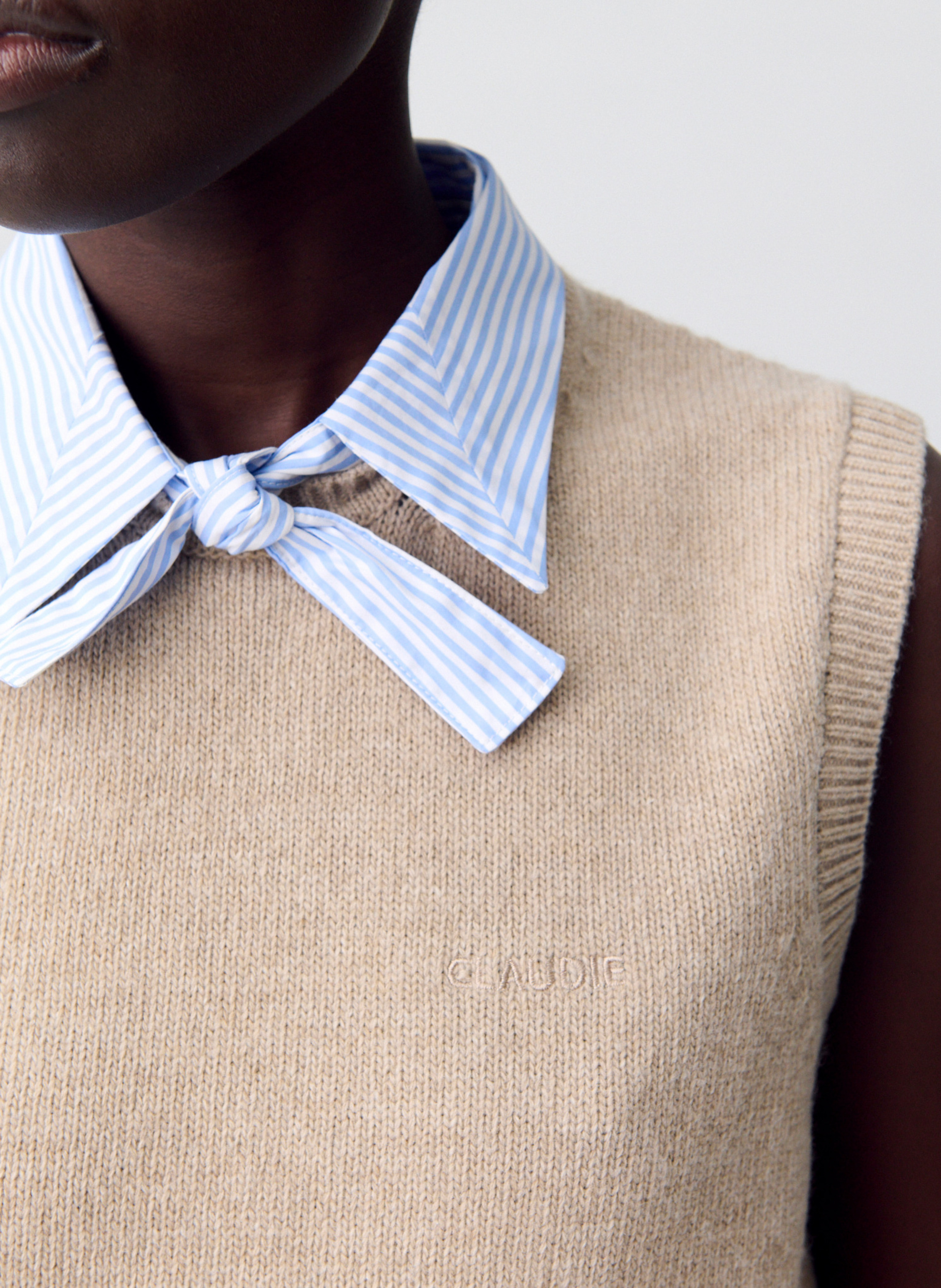 Pull droit en laine mélangée CLAUDIE PIERLOT Beige