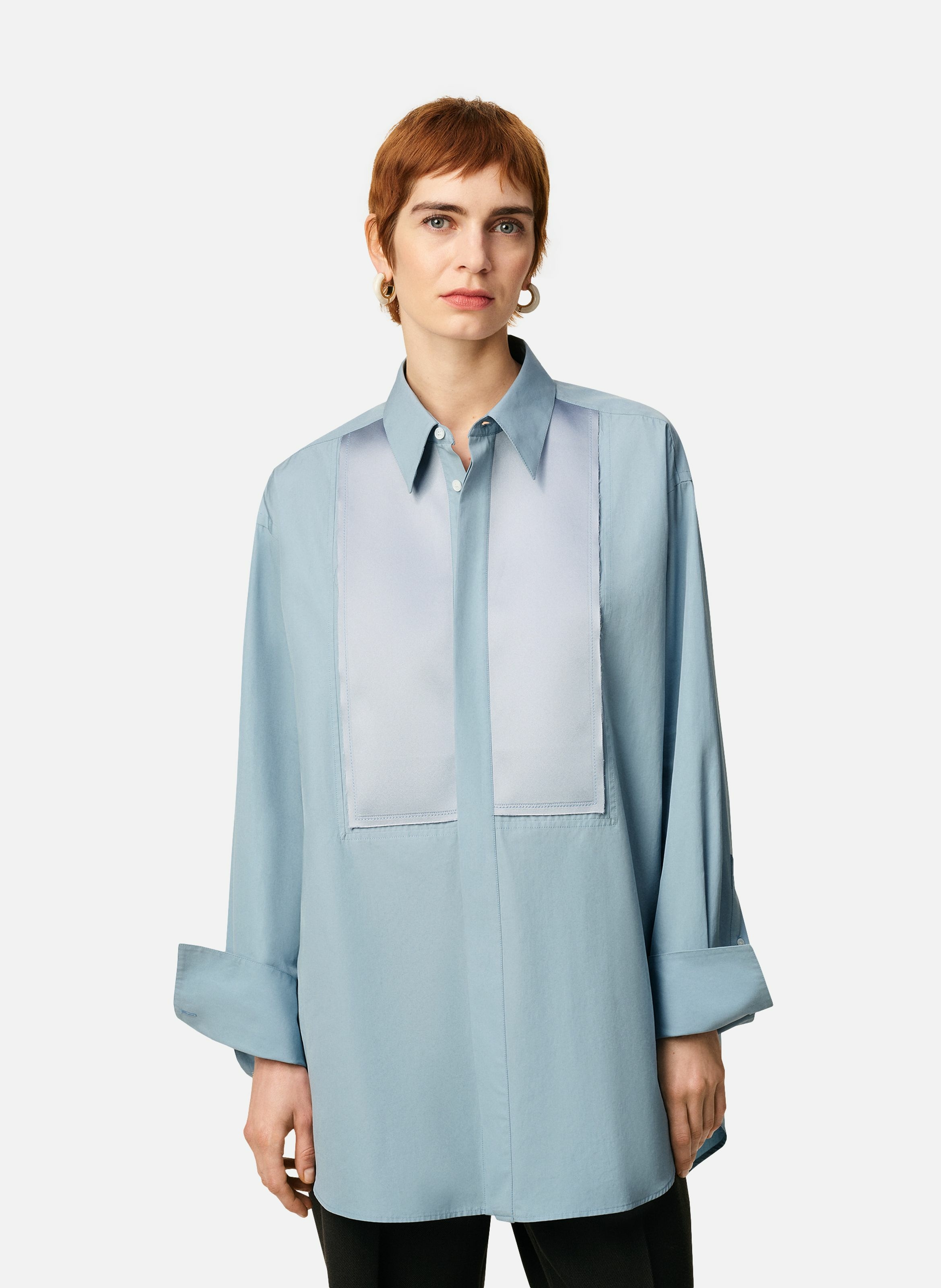 Chemise oversize en coton unisexe AMI PARIS Bleu