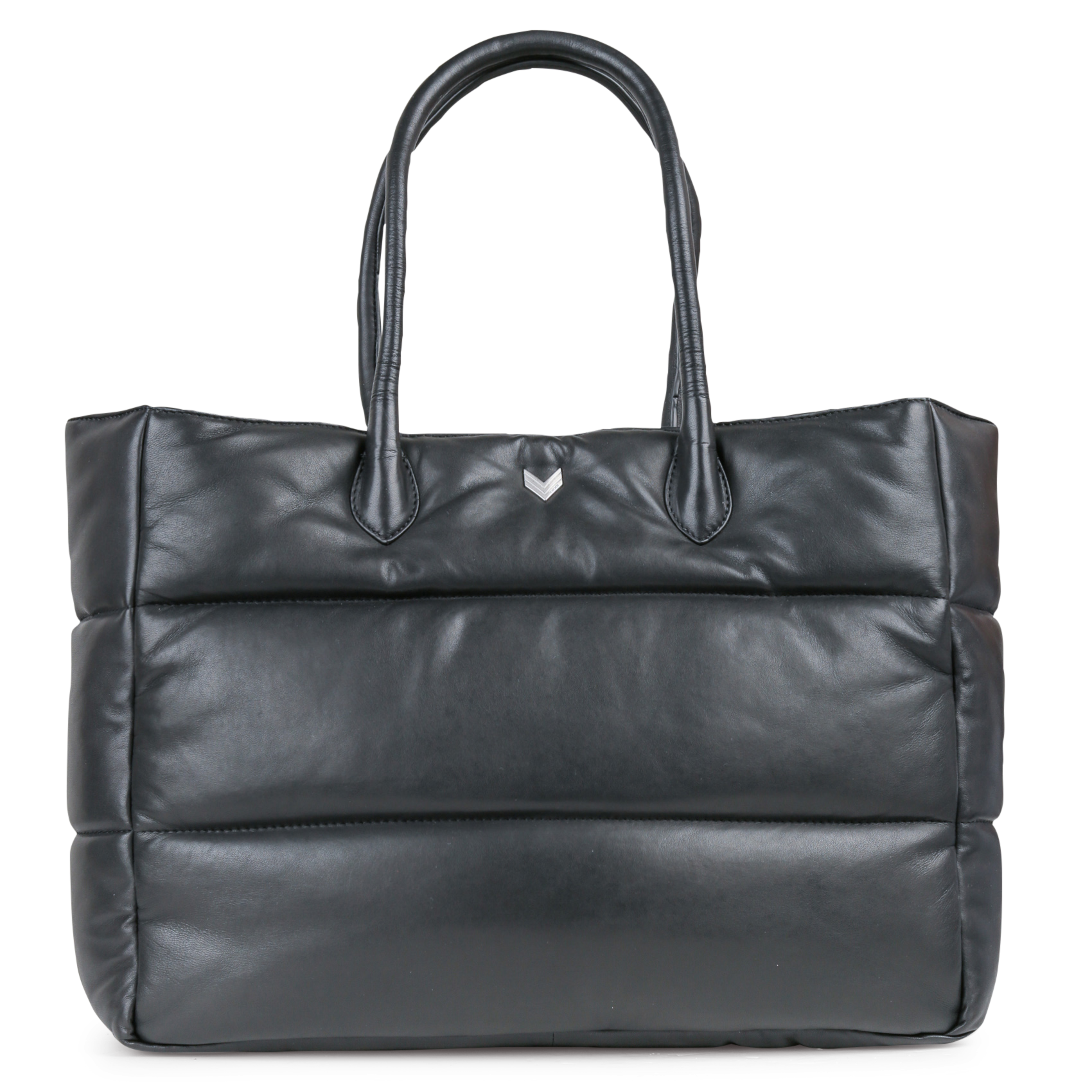 Sac shopper matelassé uni en cuir IKKS Noir