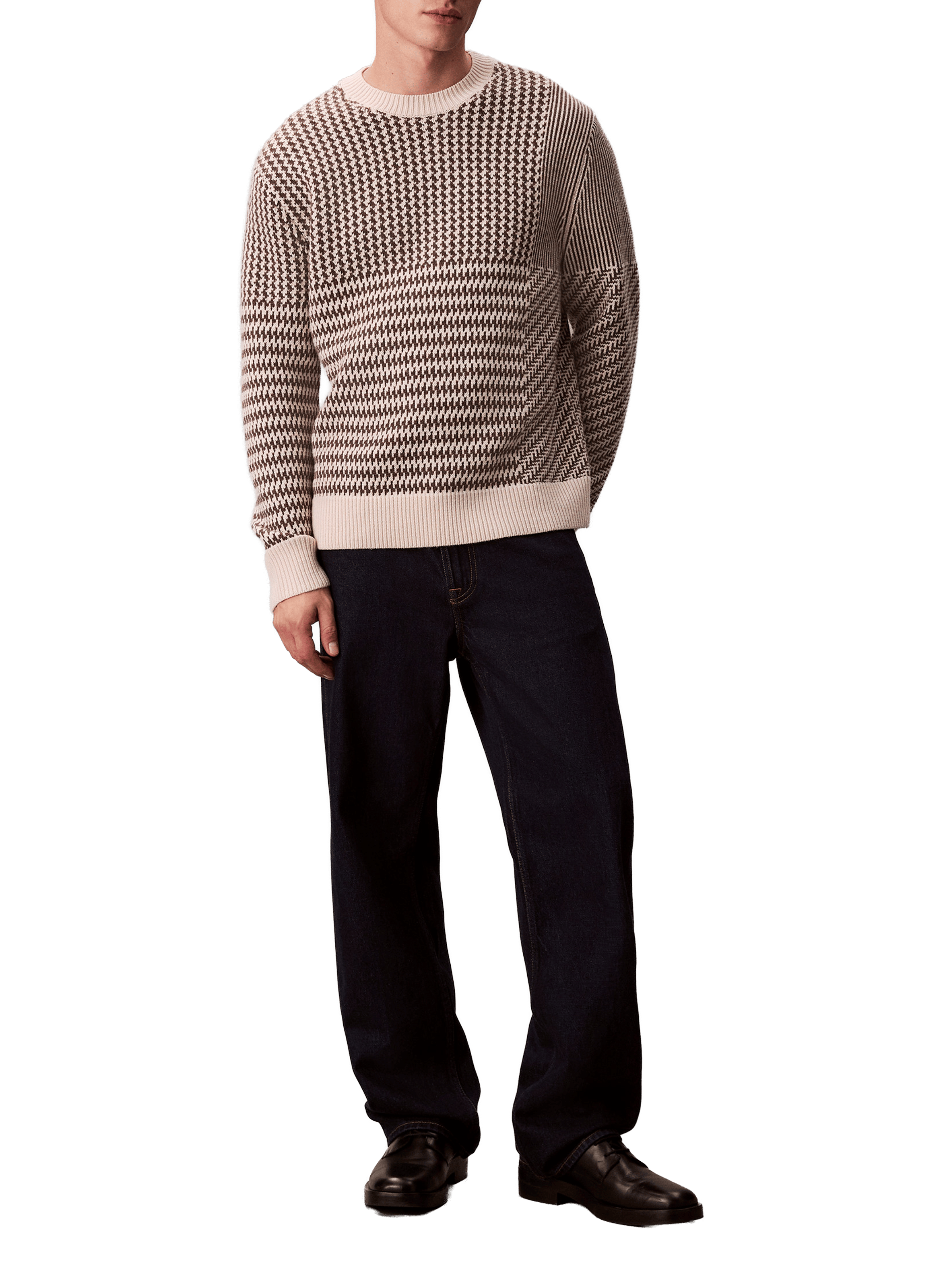 Houndstooth pattern sweater CALVIN KLEIN Brown