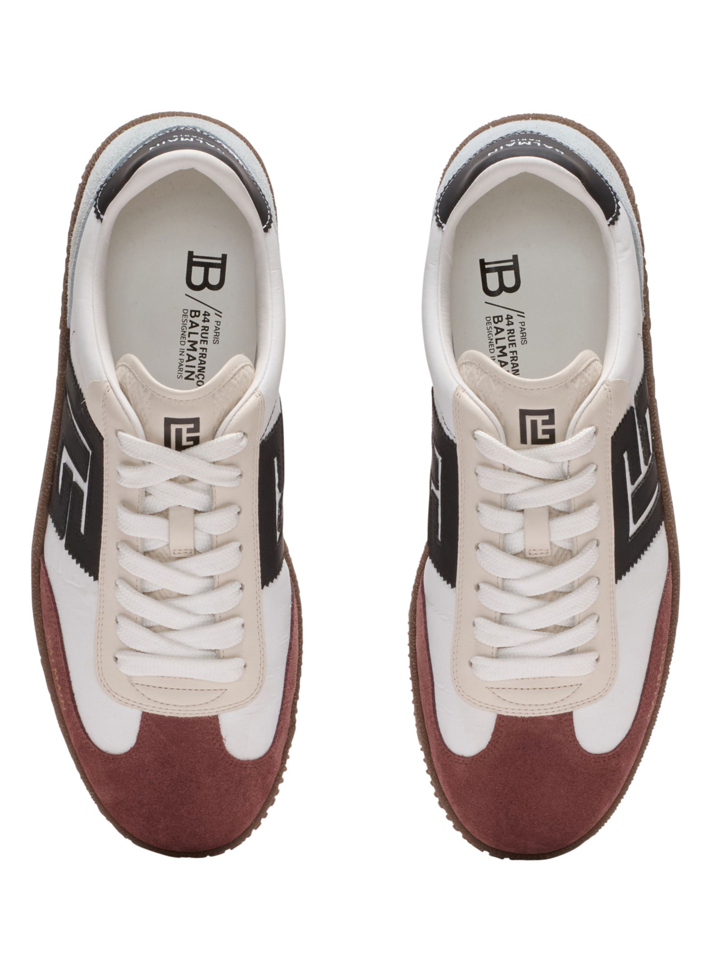 Baskets balmain swan en daim et nylon BALMAIN Blanc