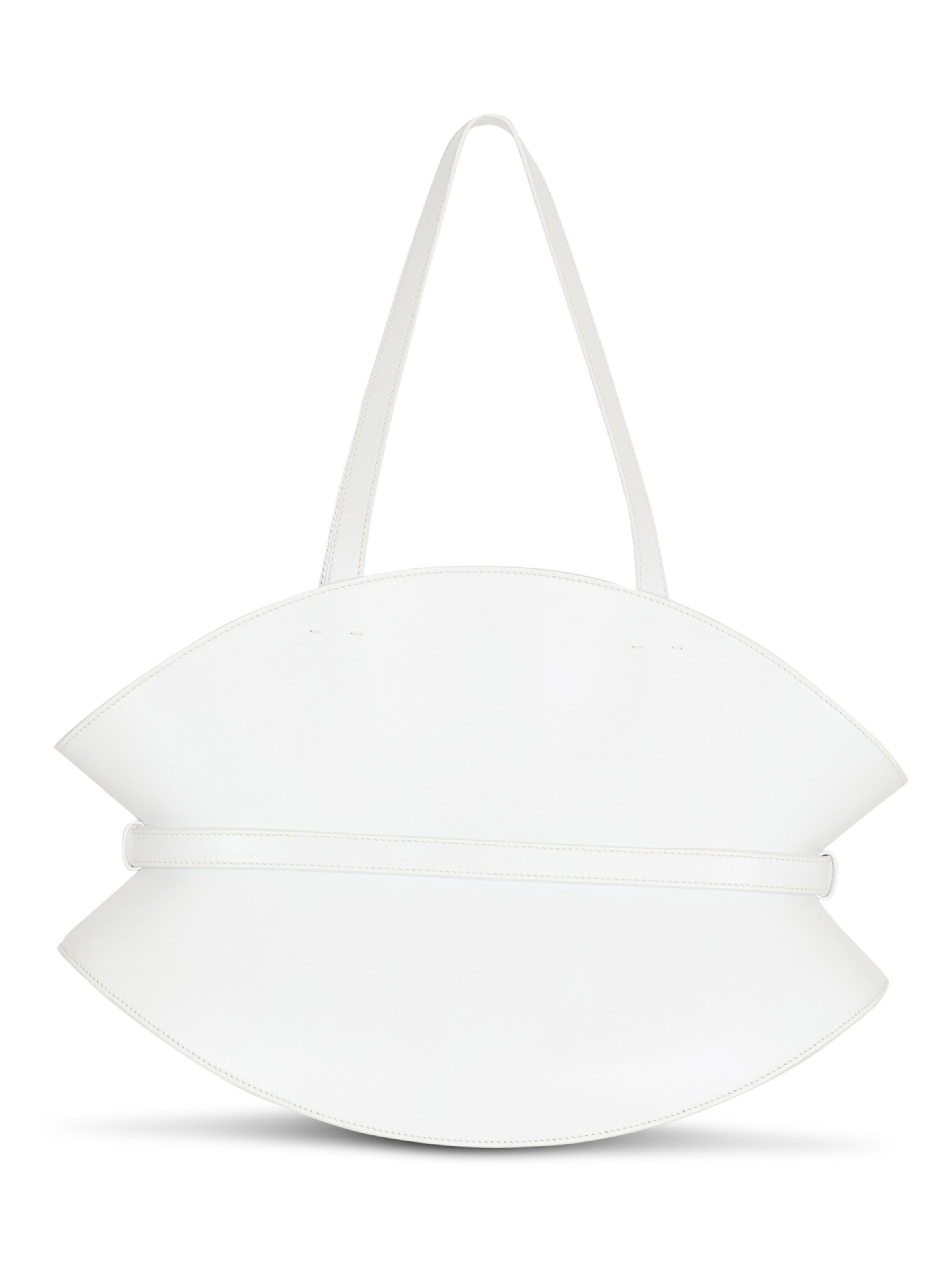 Sac shuffle medium en cuir de veau BALMAIN Blanc