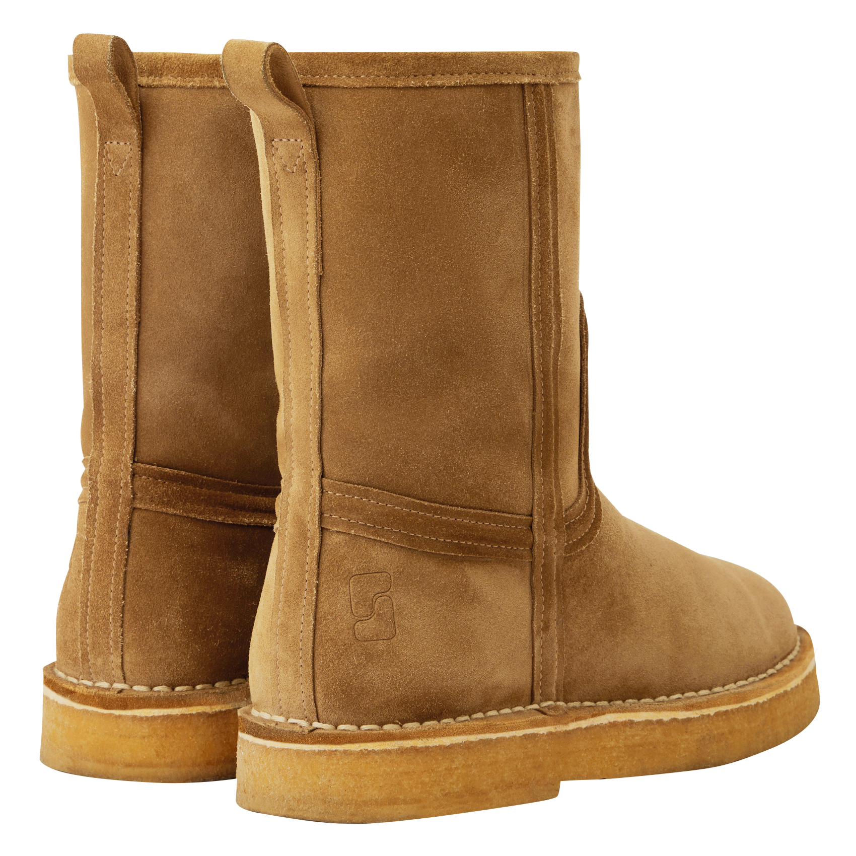 Bottes fourrées en cuir velours Texas SOEUR Beige