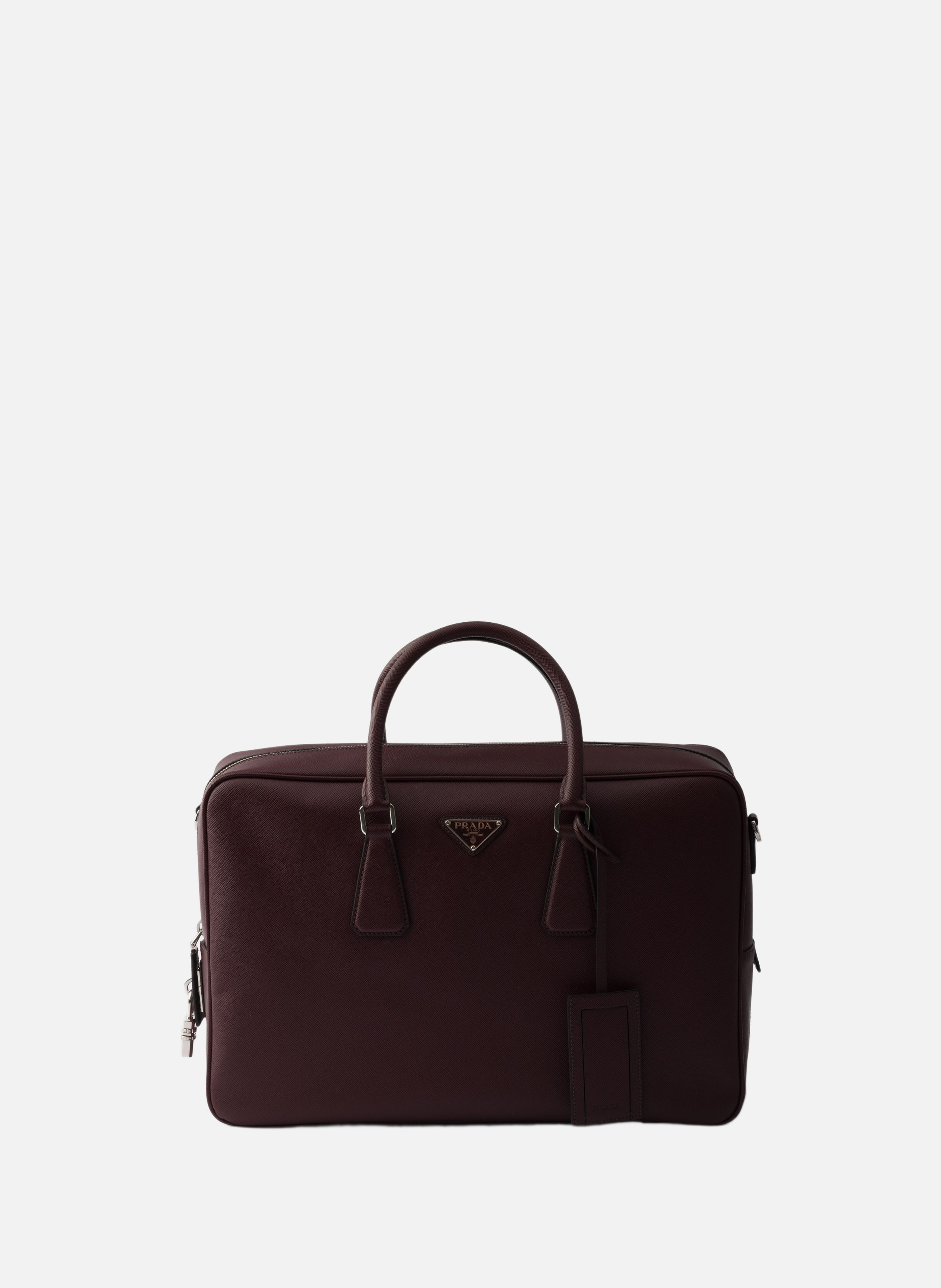 Mallette en cuir saffiano PRADA Rouge