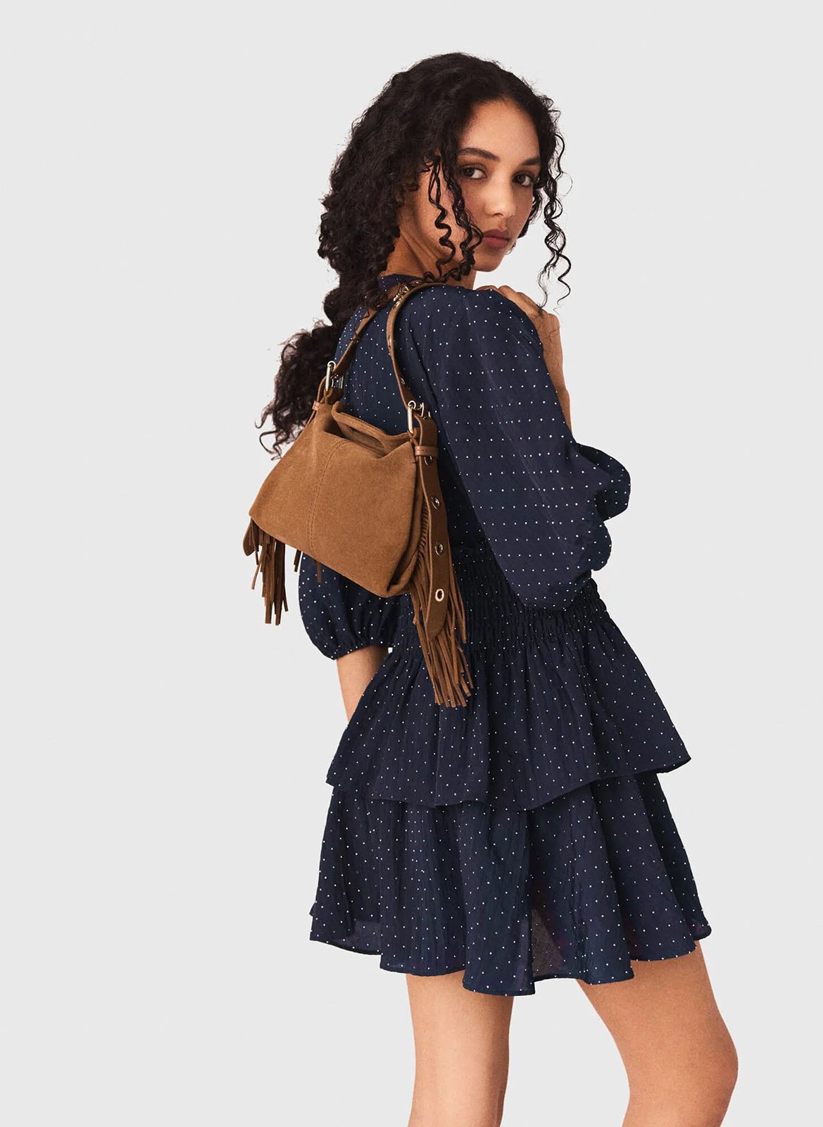 Robe courte col v MAJE Bleu