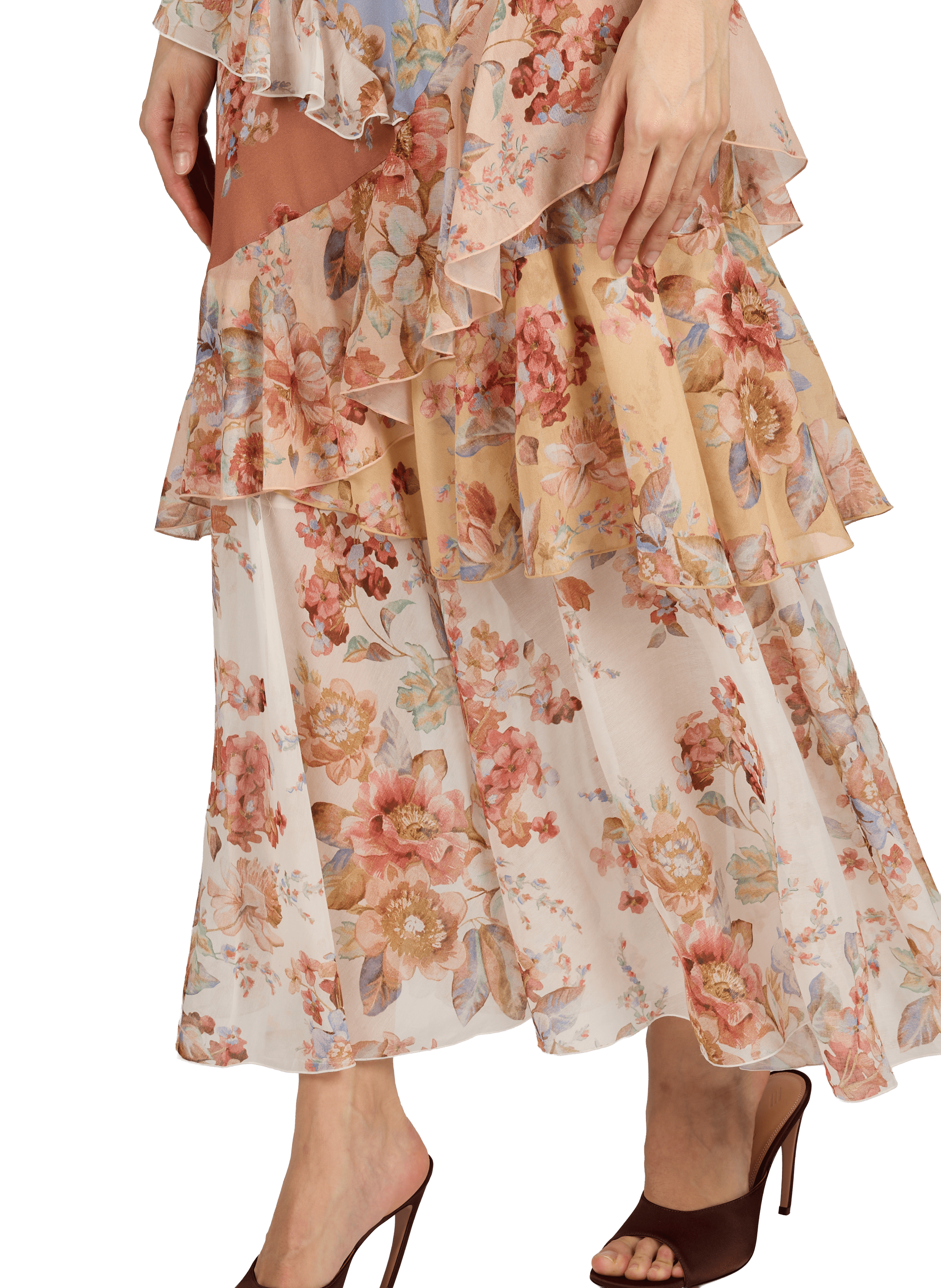 Flowery fluid dress in cotton and silk ZIMMERMANN Multicolour