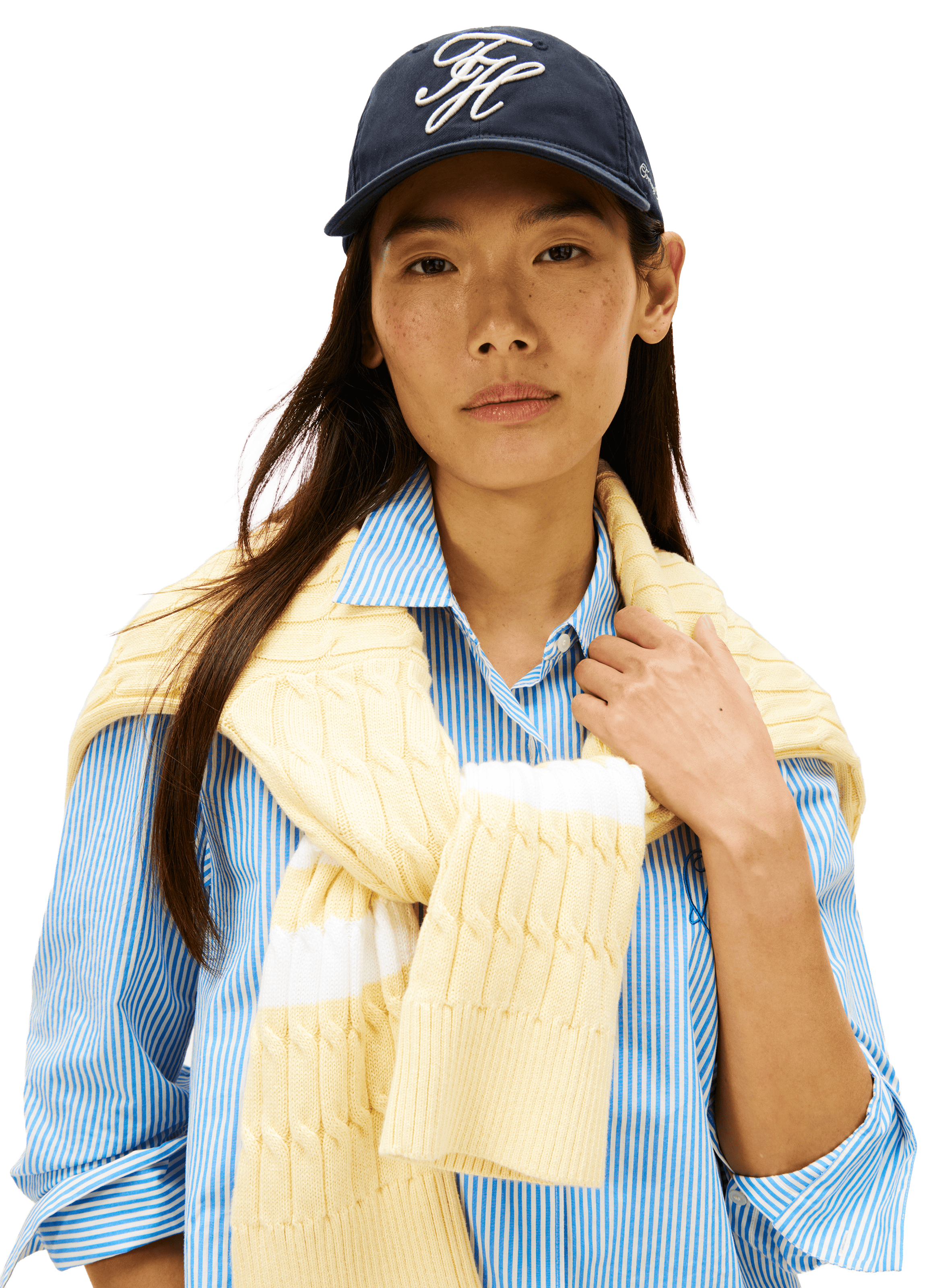 Casquette à logo ajustable en coton TOMMY HILFIGER Bleu