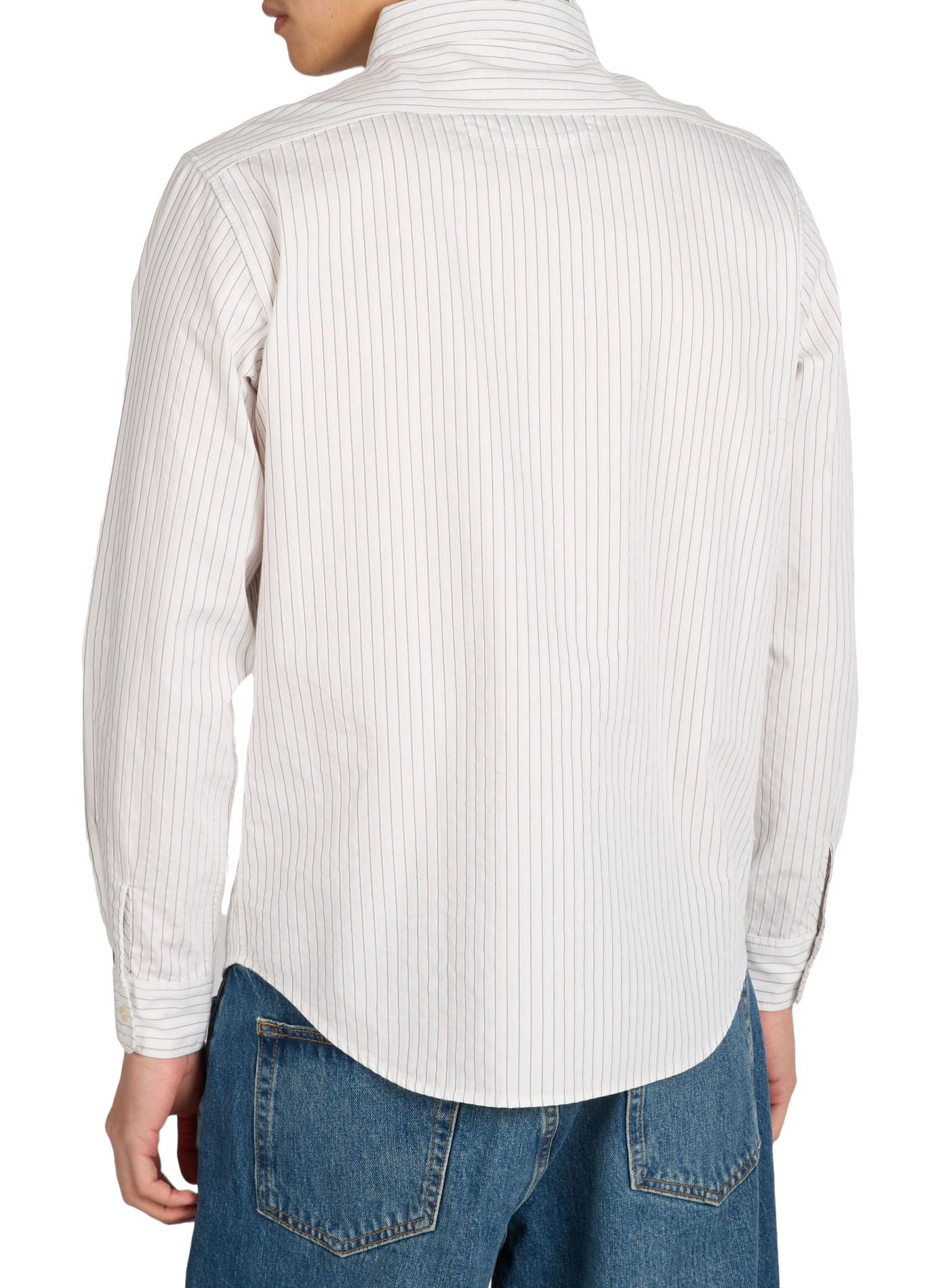 Classic collar shirt with striped pattern in cotton REPLAY White