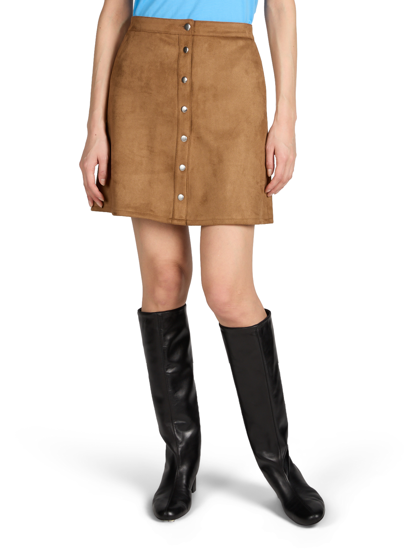 Jupe coupe trapèze suede VILA Marron