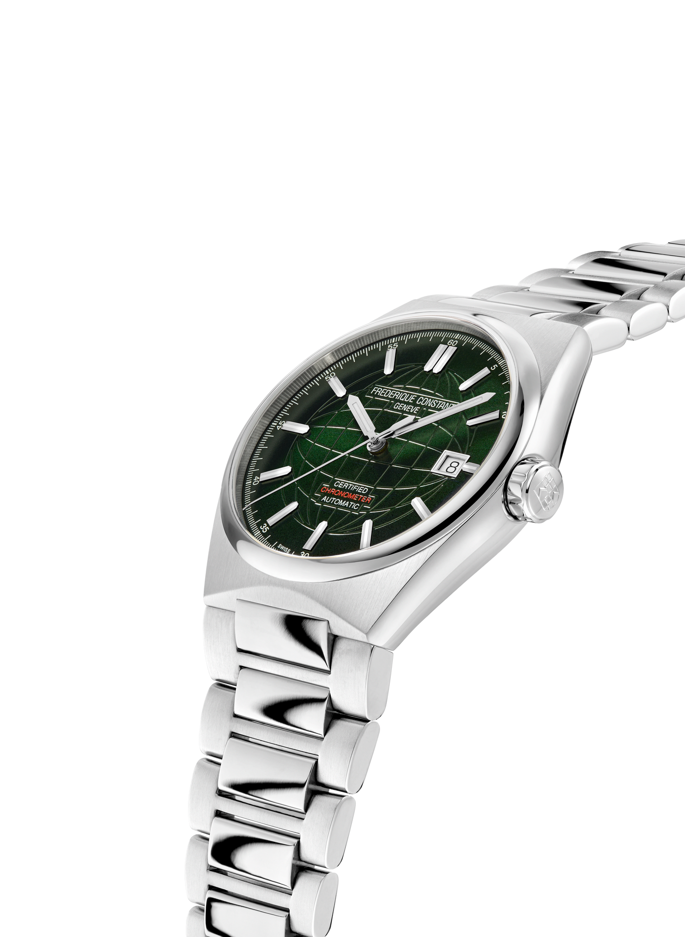 Automatische Highlife Automatic Cosc Uhr aus Edelstahl. FREDERIQUE CONSTANT Grun