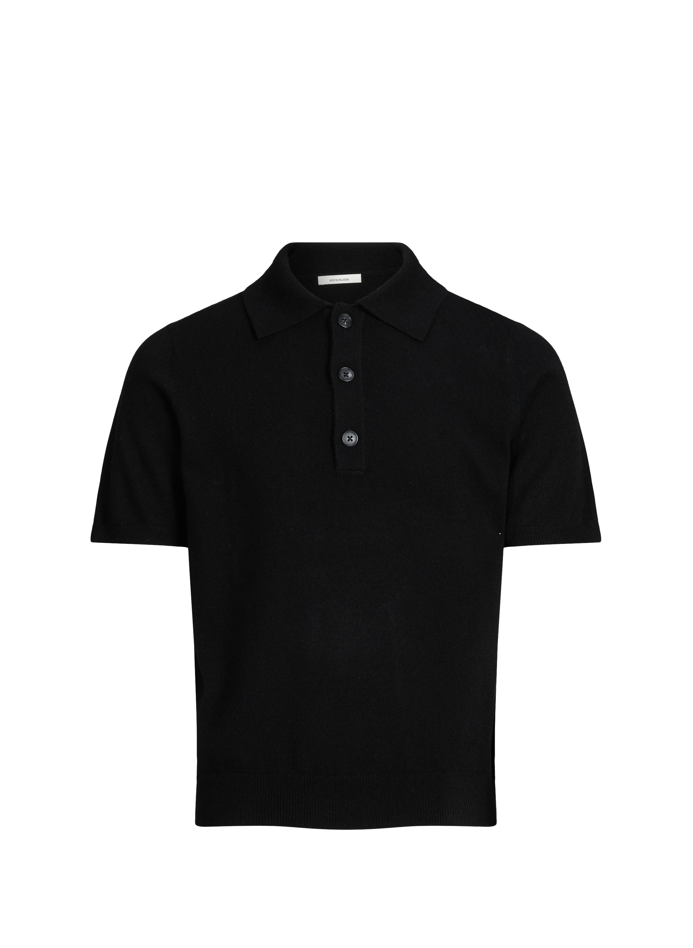 Short-sleeved polo in merino wool and cashmere ENTIRE STUDIOS Black